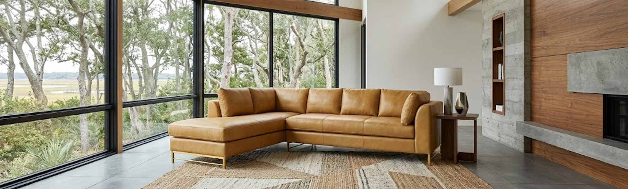 Ansley Leather Sectional - Image 3