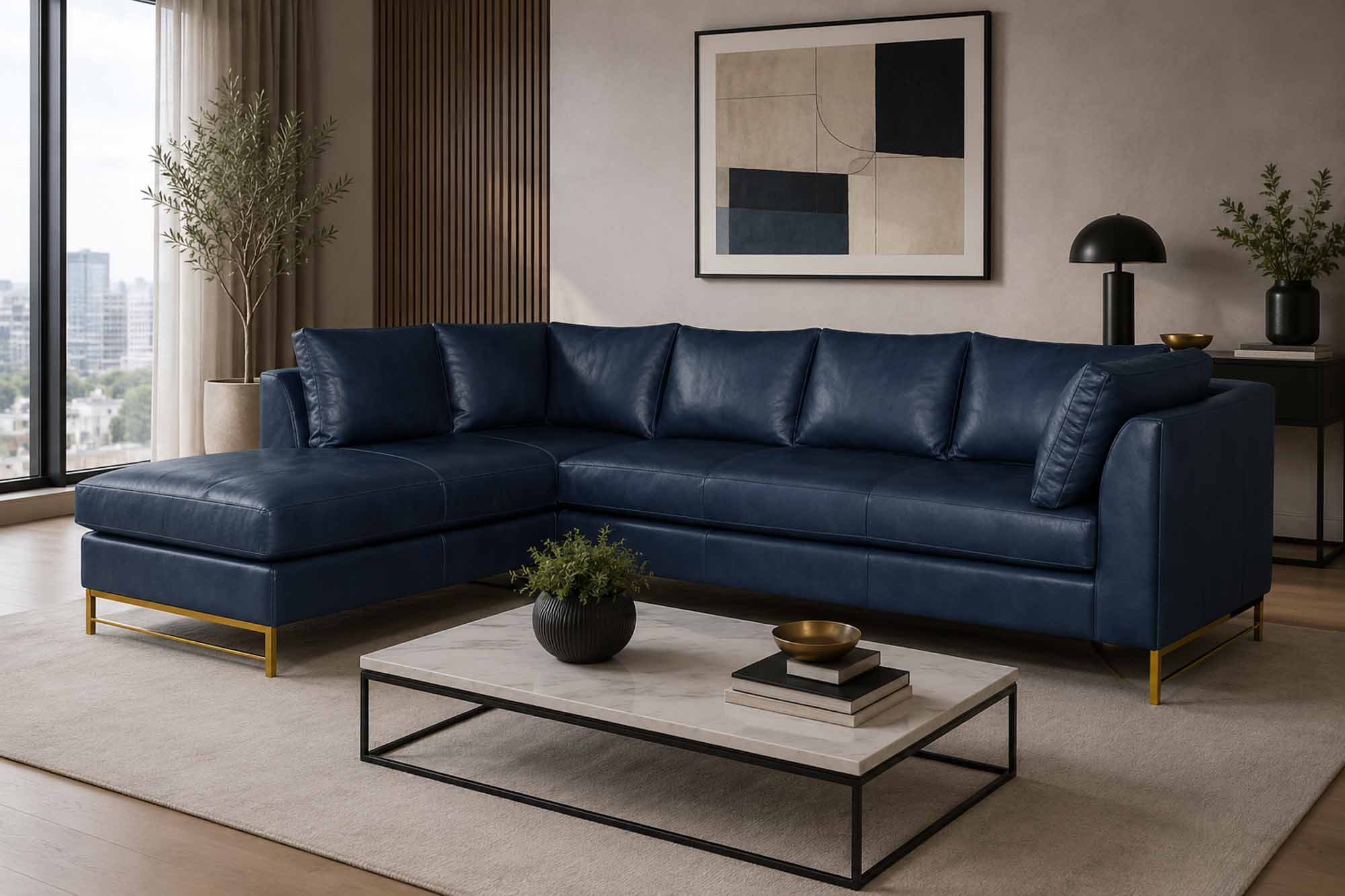 Ansley Leather Sectional - Image 4