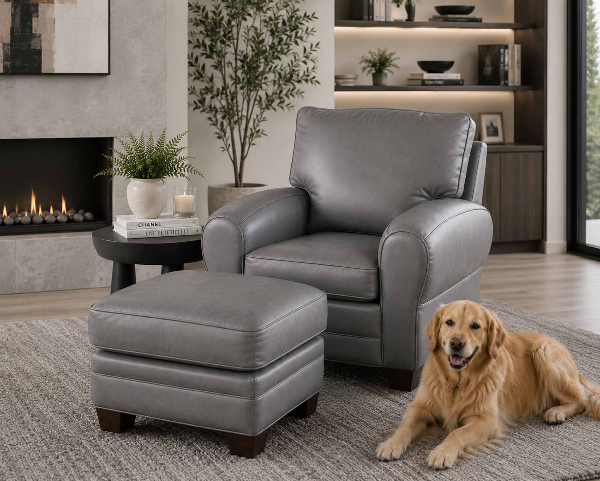 Arizona Leather Power Tilt Back Chair & Ottoman - Image 7