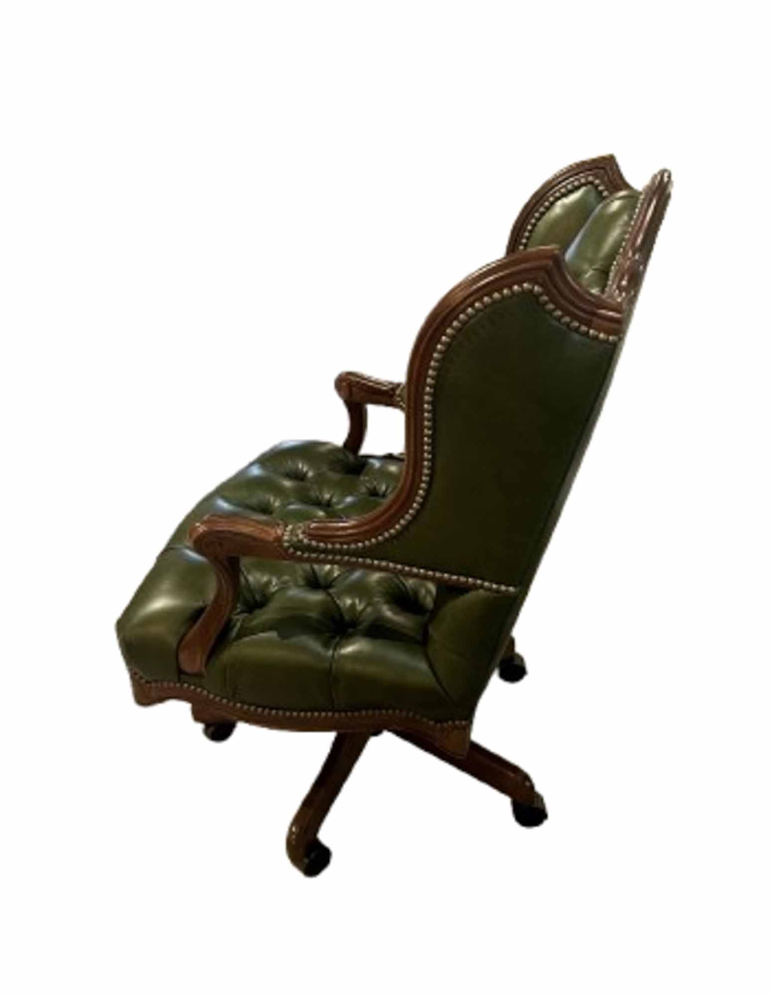 Arthur Leather Tufted Executive Chair - Image 4