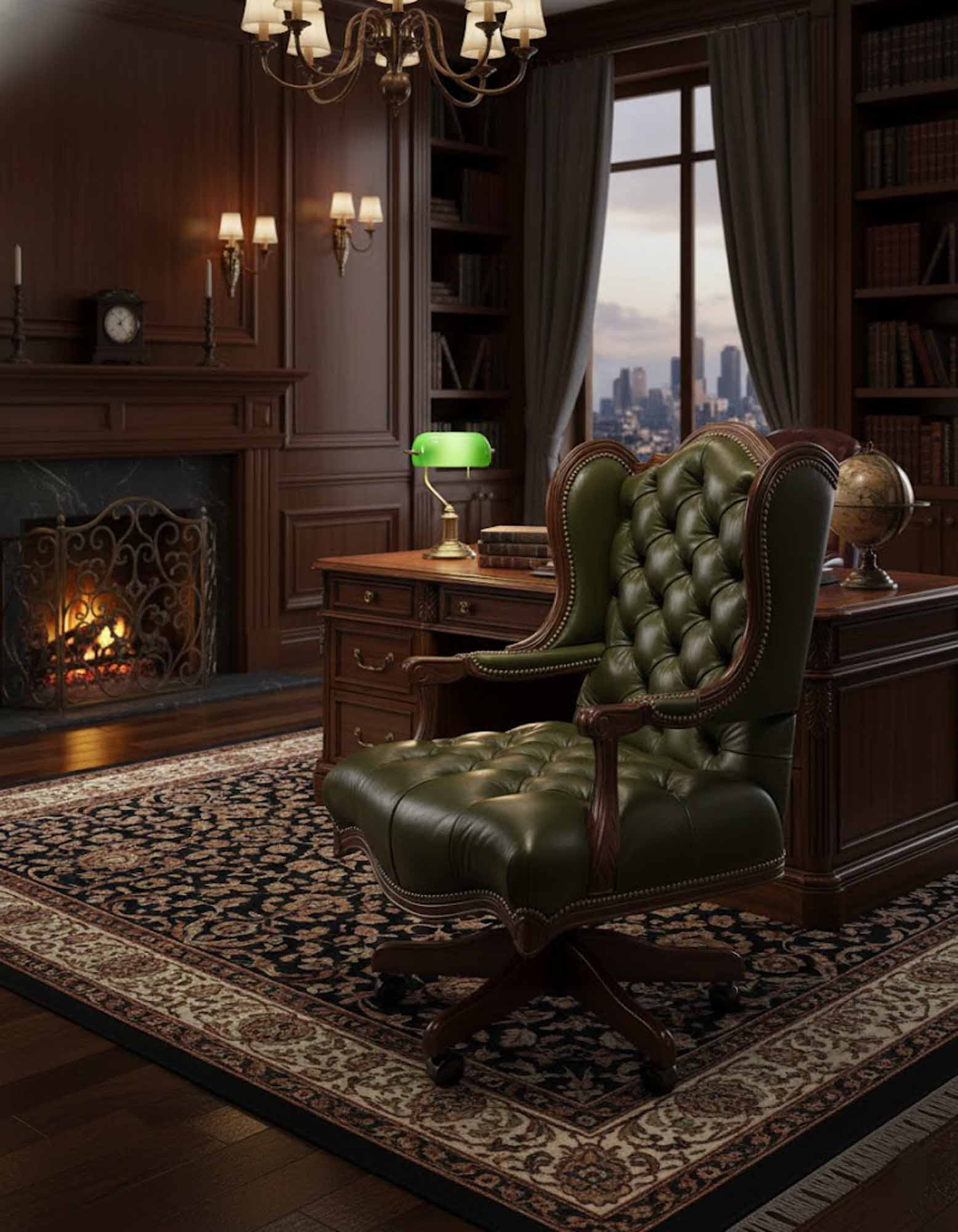 Arthur Leather Tufted Executive Chair - Image 7