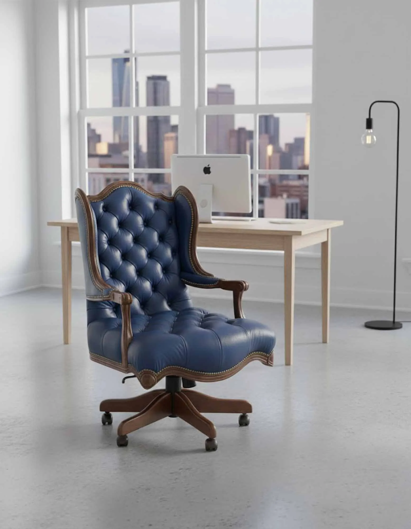 Arthur Leather Tufted Executive Chair - Image 8