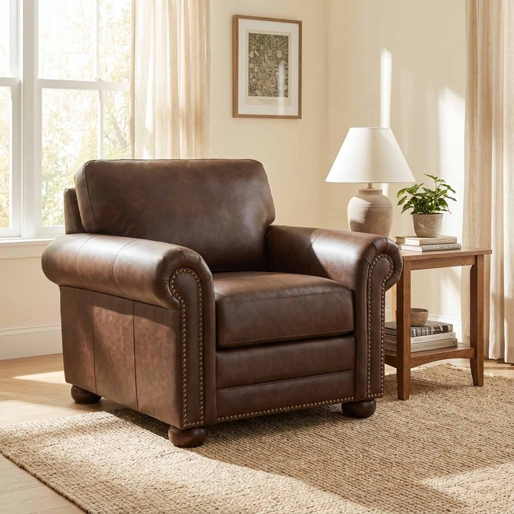 Athens Leather Chair - Image 4