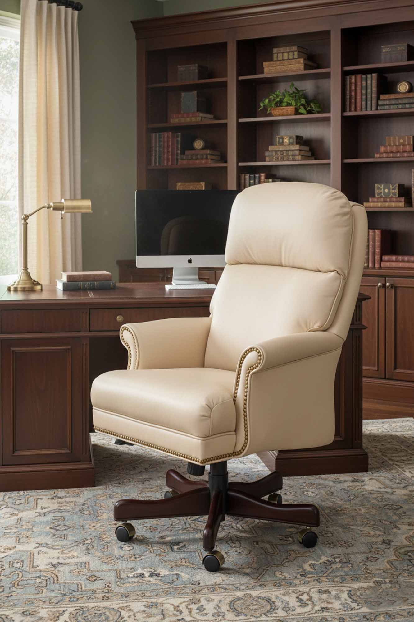 Bari Leather Swivel Executive Chair - Image 4