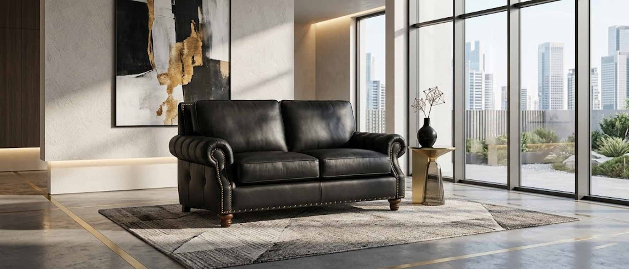 Beverly Leather Loveseat - Image 2