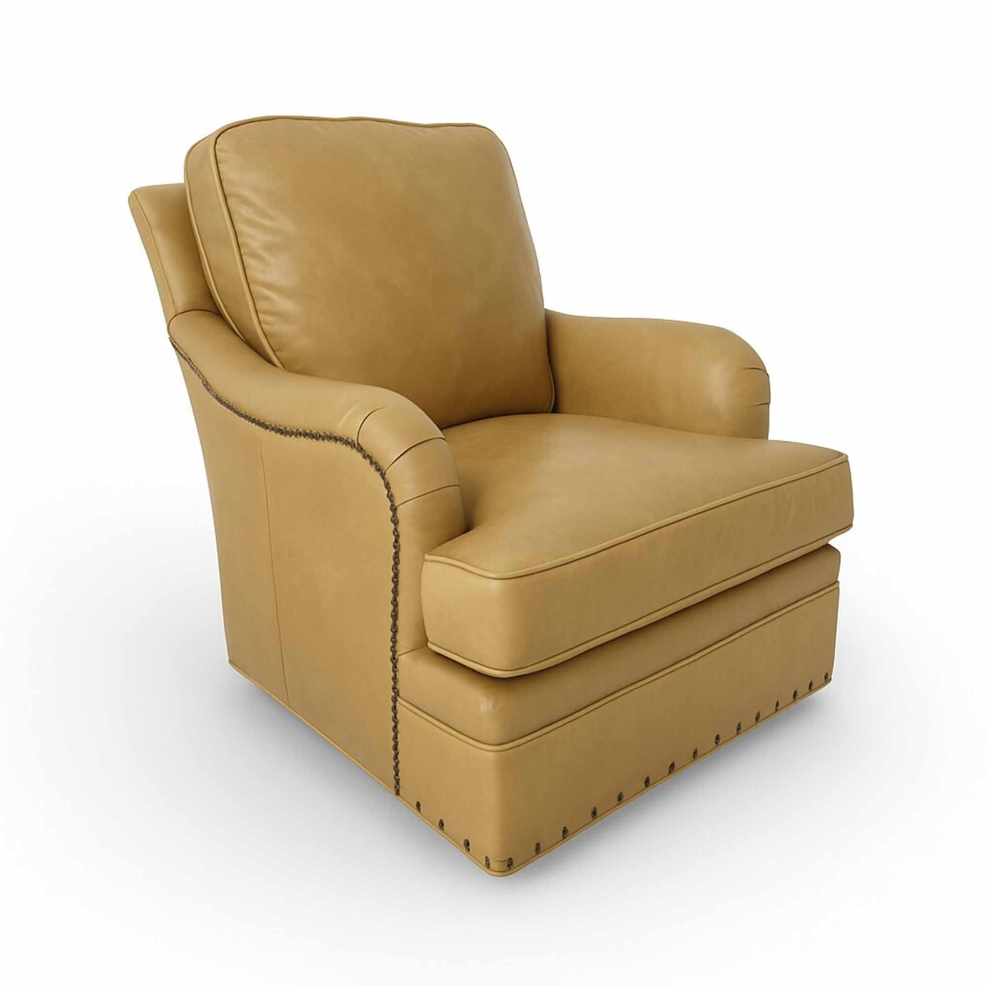 Pottery Leather Swivel Glider Chair - Image 2