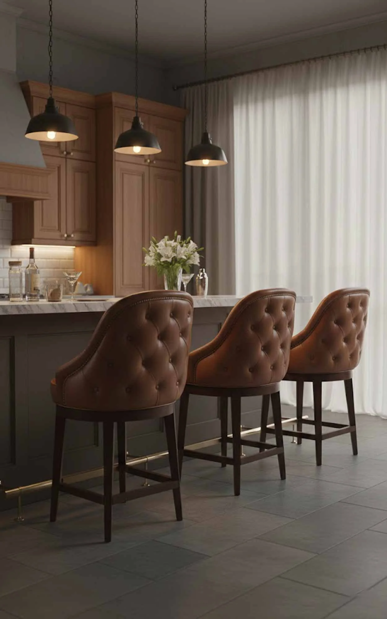 Bootlegger Leather Swivel Bar Stool - Image 6