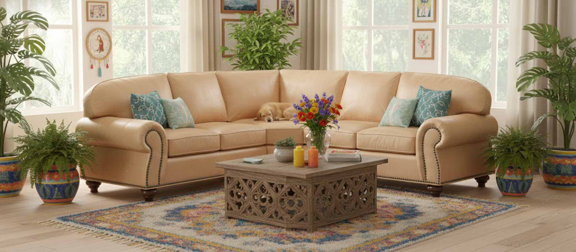 Branson Leather Sectional - Image 3