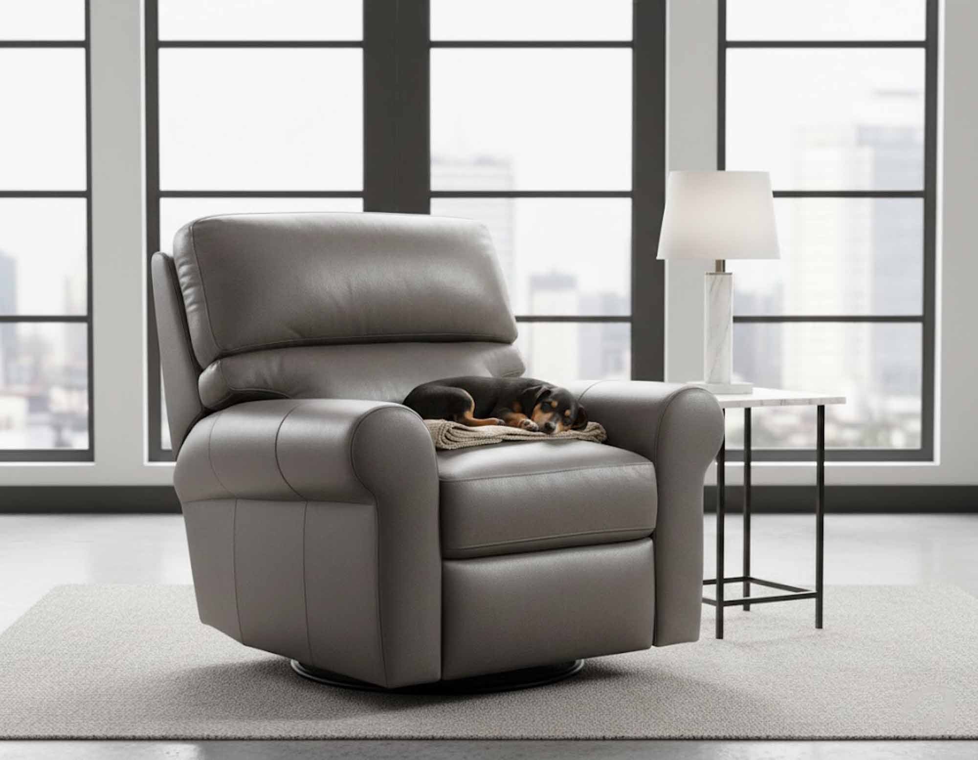 Brookfield Leather Swivel Glider Recliner - Image 5