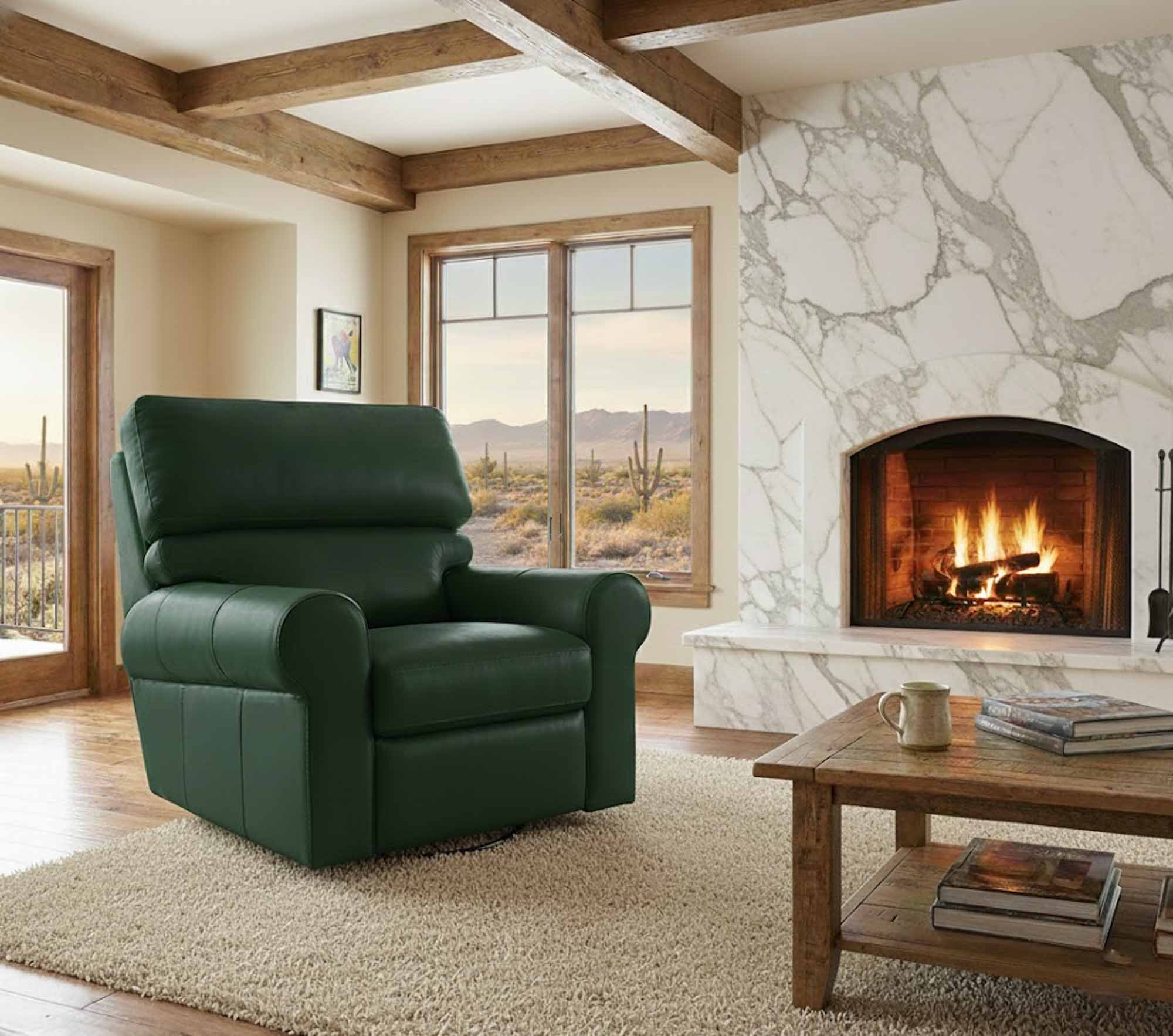 Brookhaven Leather Swivel Glider Recliner - Image 6