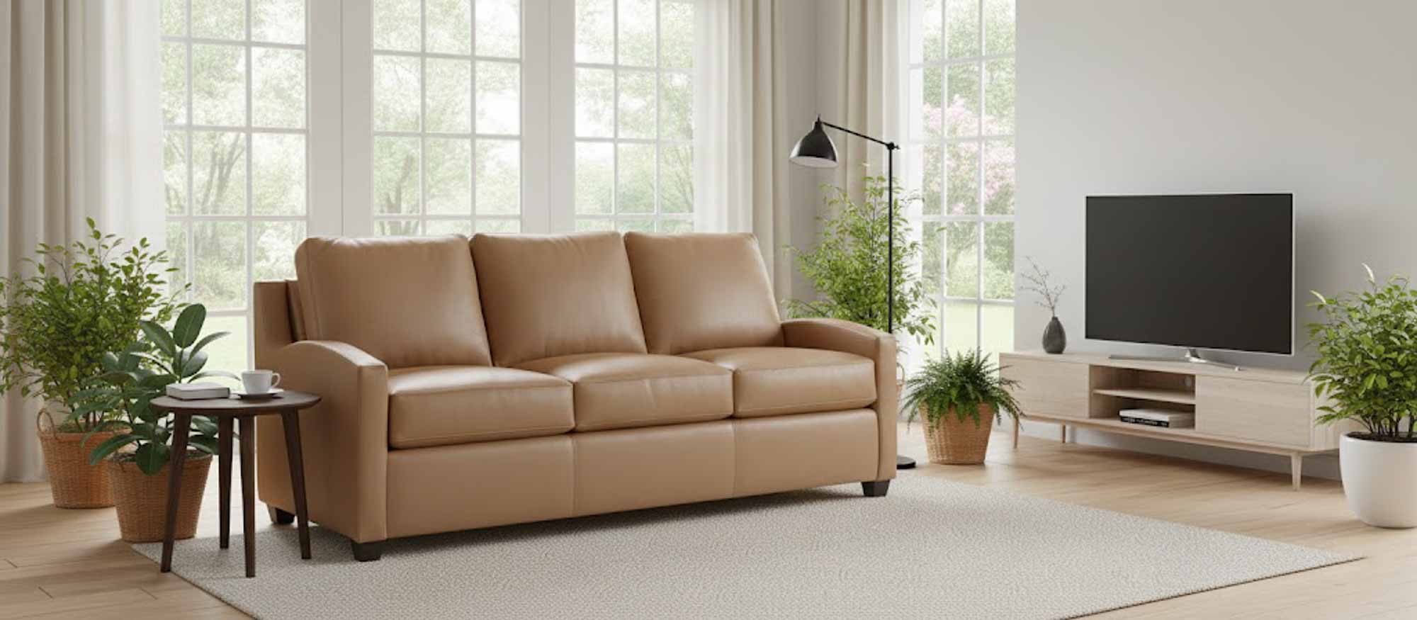 Canterbury Leather Queen Size Sofa Sleeper - Image 3