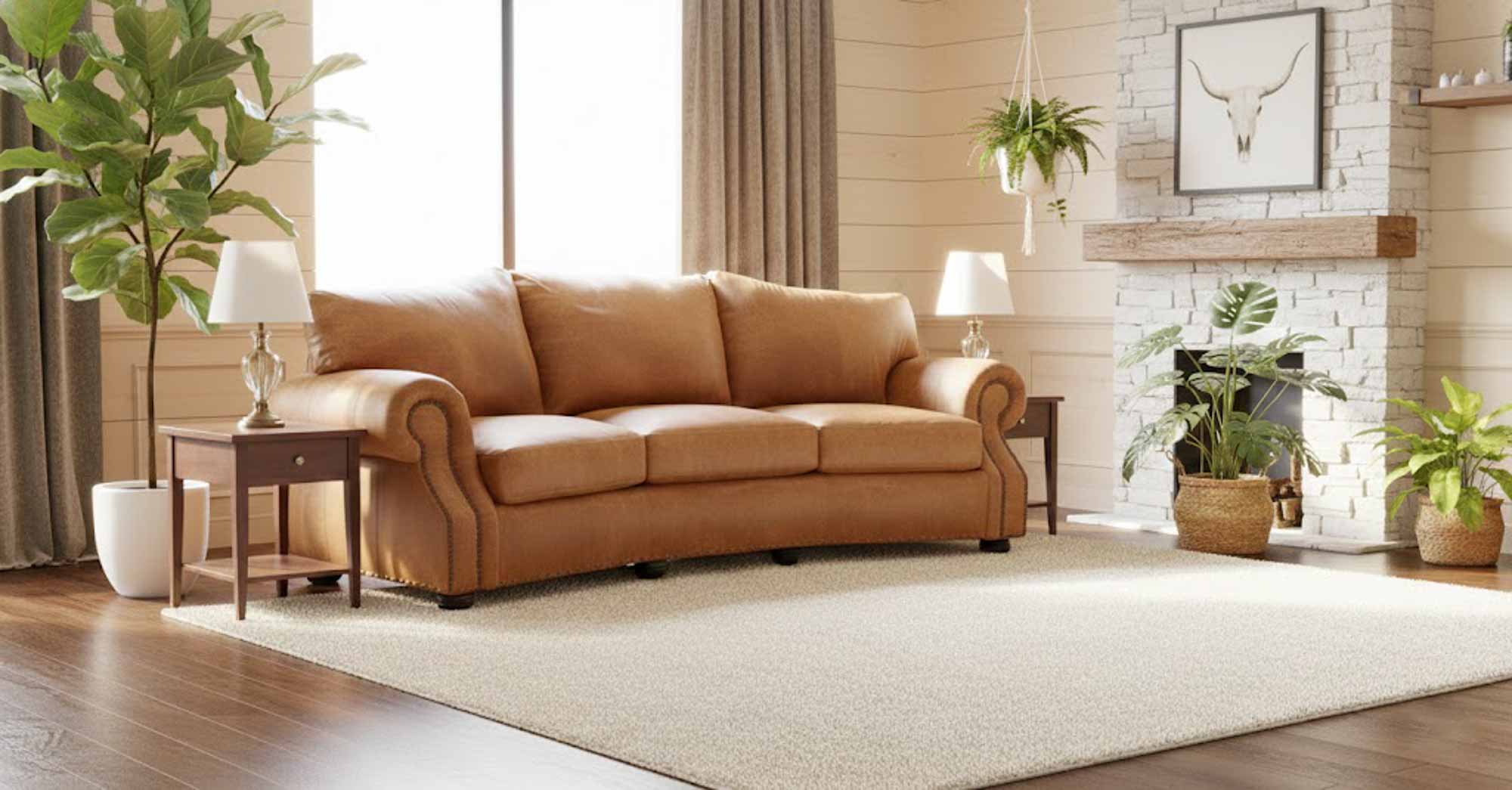 Carly Jean Leather Conversation Sofa - Image 2