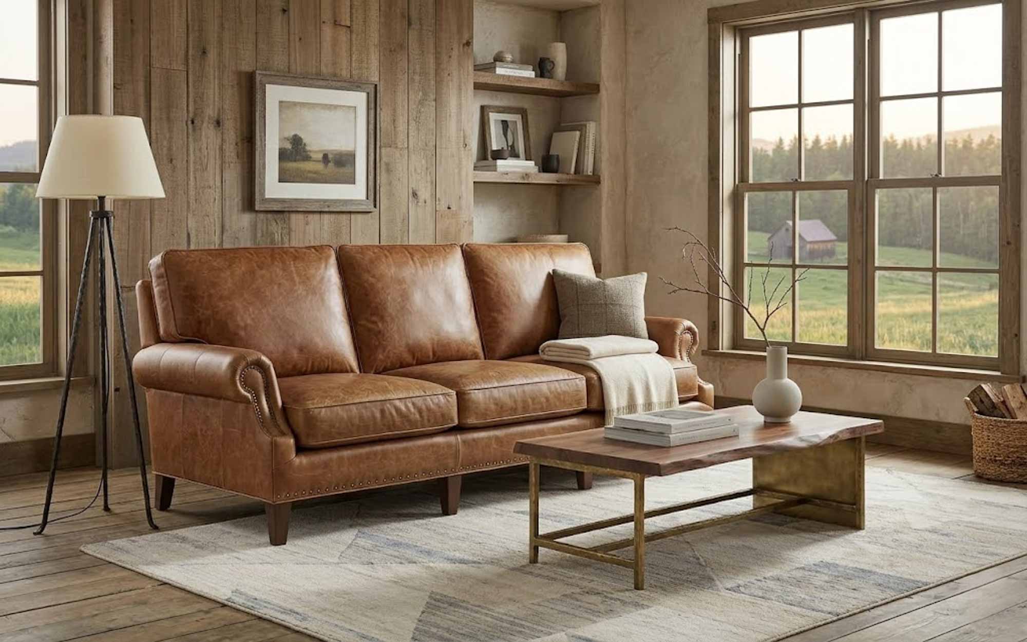 Caroline Leather Sofa - Image 9