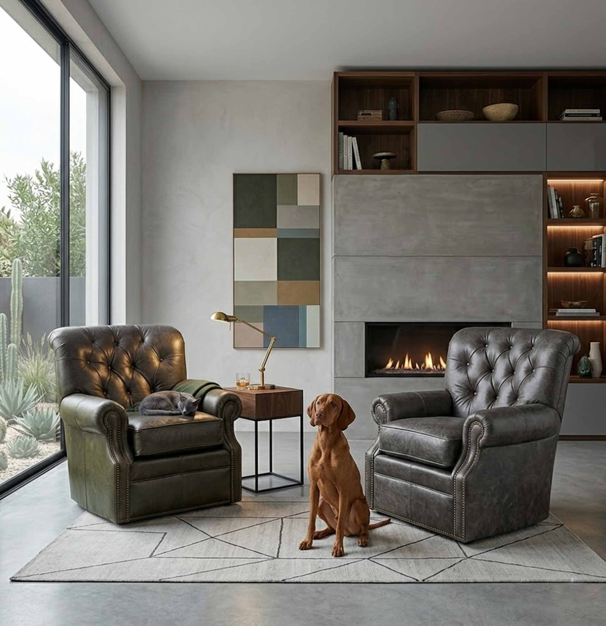 Celina Leather Swivel Chair - Image 4