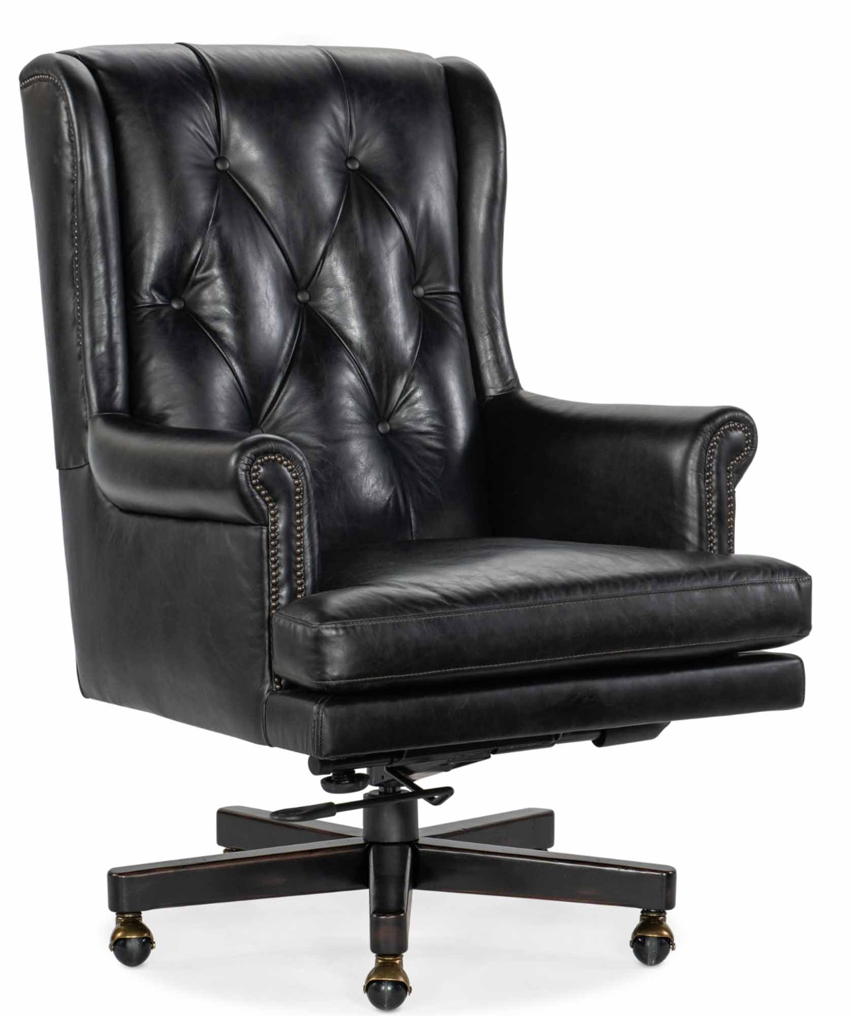 Charleston Leather Swivel Tilt Executive Chair In Black
