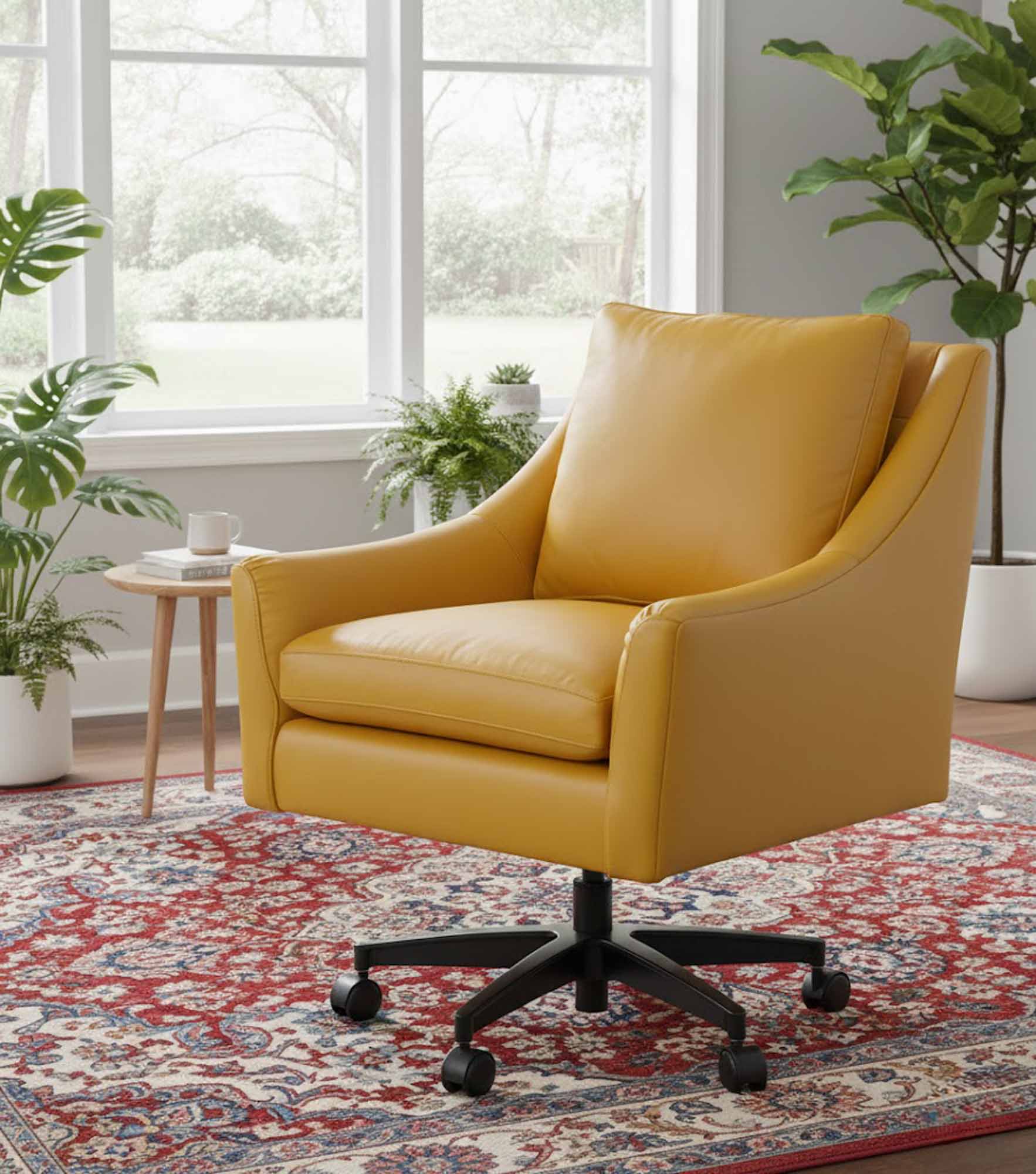 Sadie Leather Swivel Office Chair - Image 7