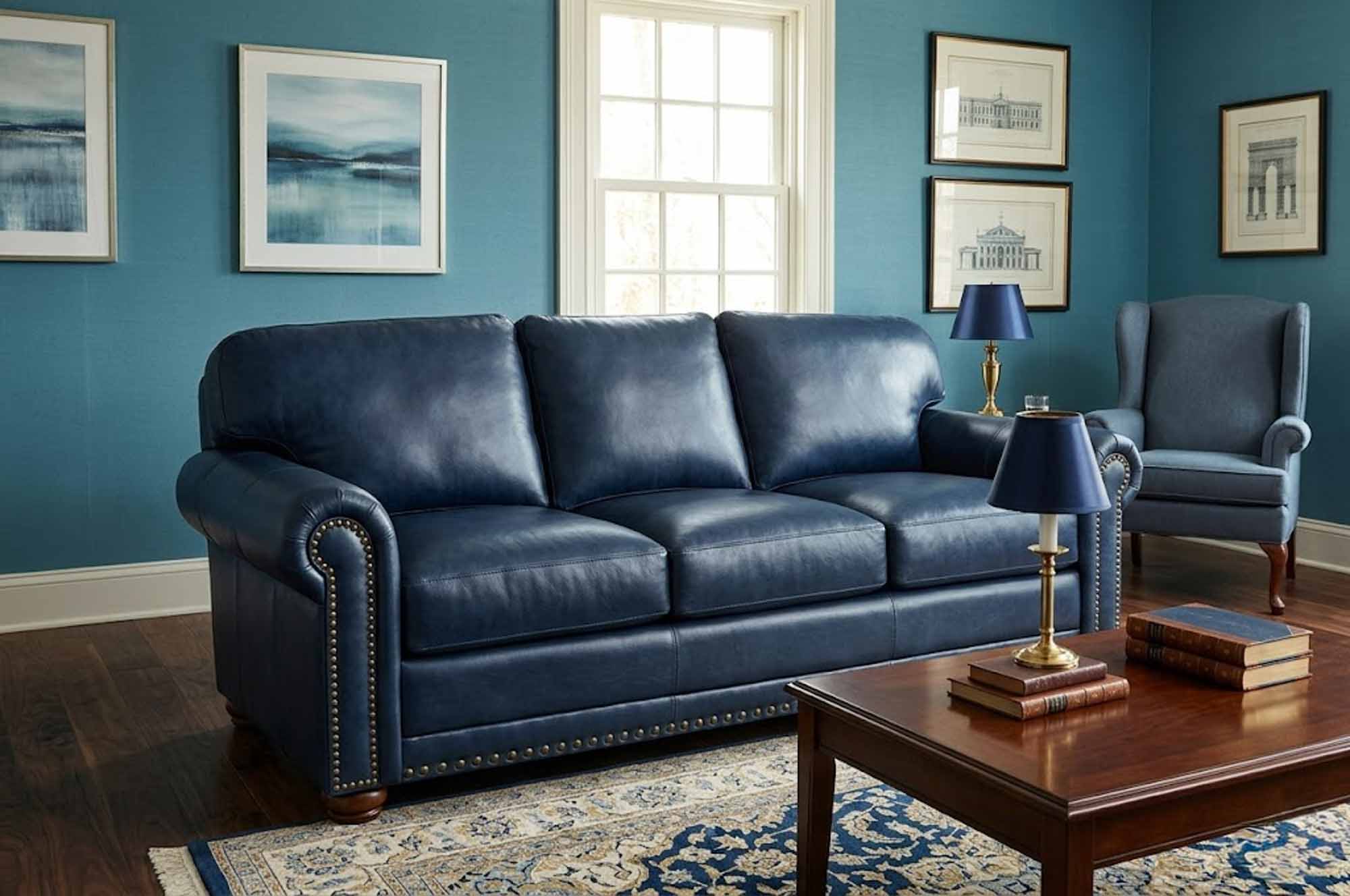 Dominion Leather Queen Size Sofa Sleeper - Image 3
