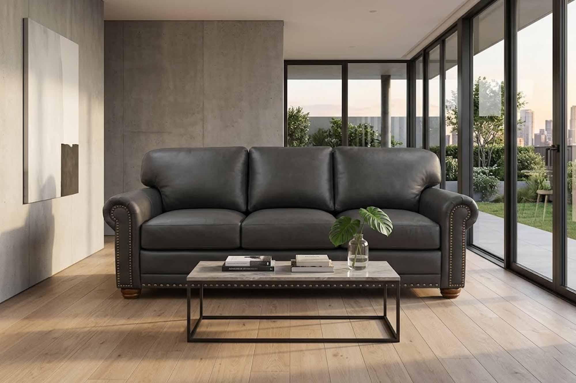 Dominion Leather Sofa - Image 4