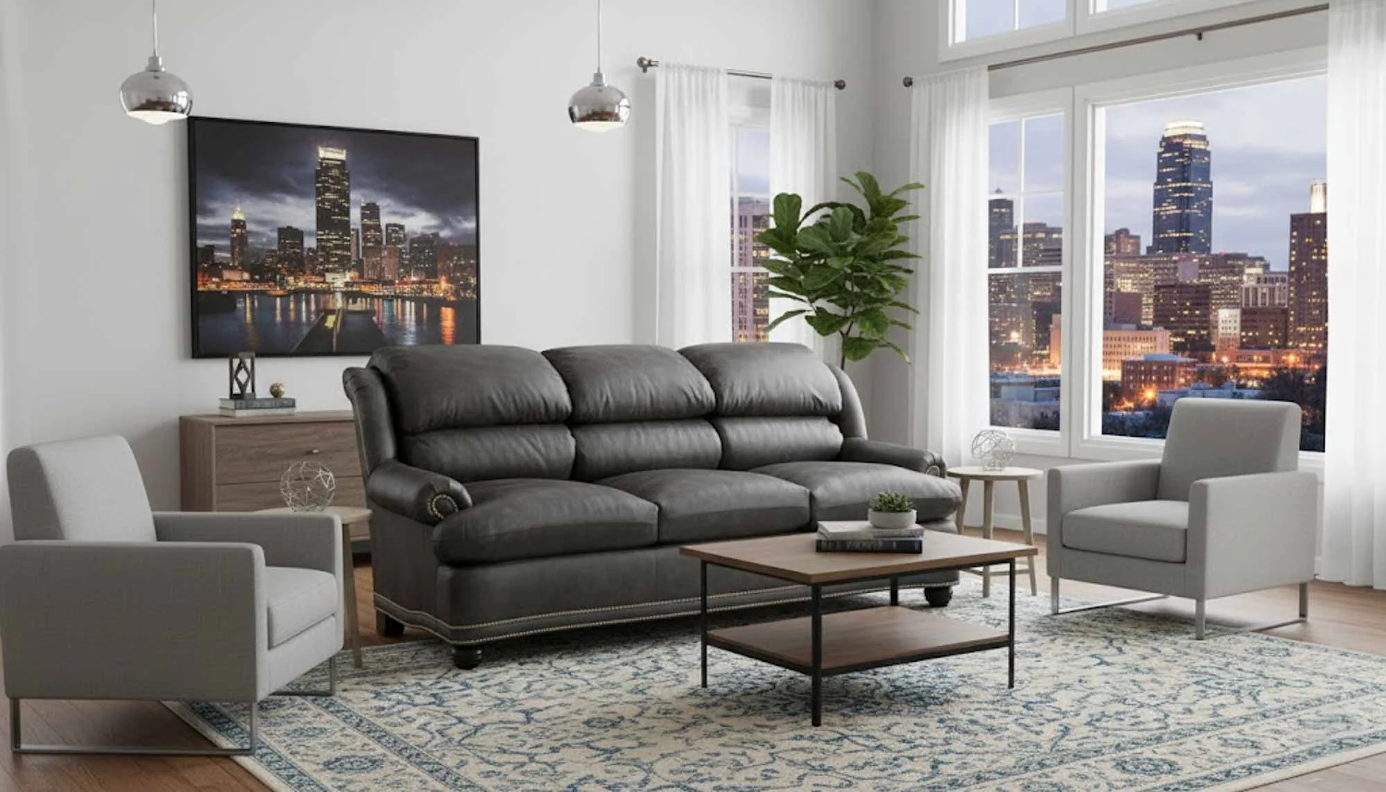 Ellis Leather Queen Size Sofa Sleeper - Image 6