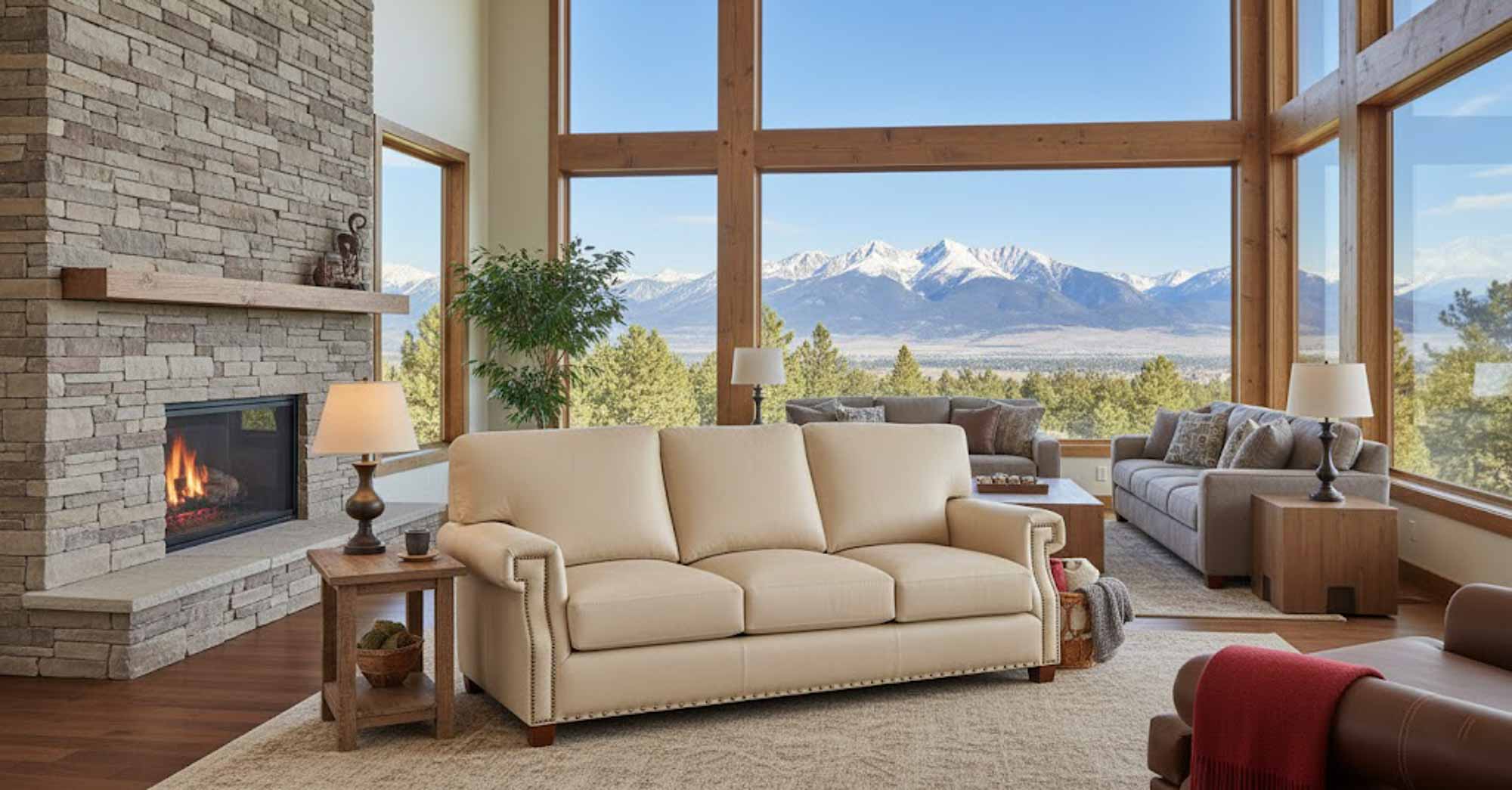 Empire Leather Sofa - Image 4