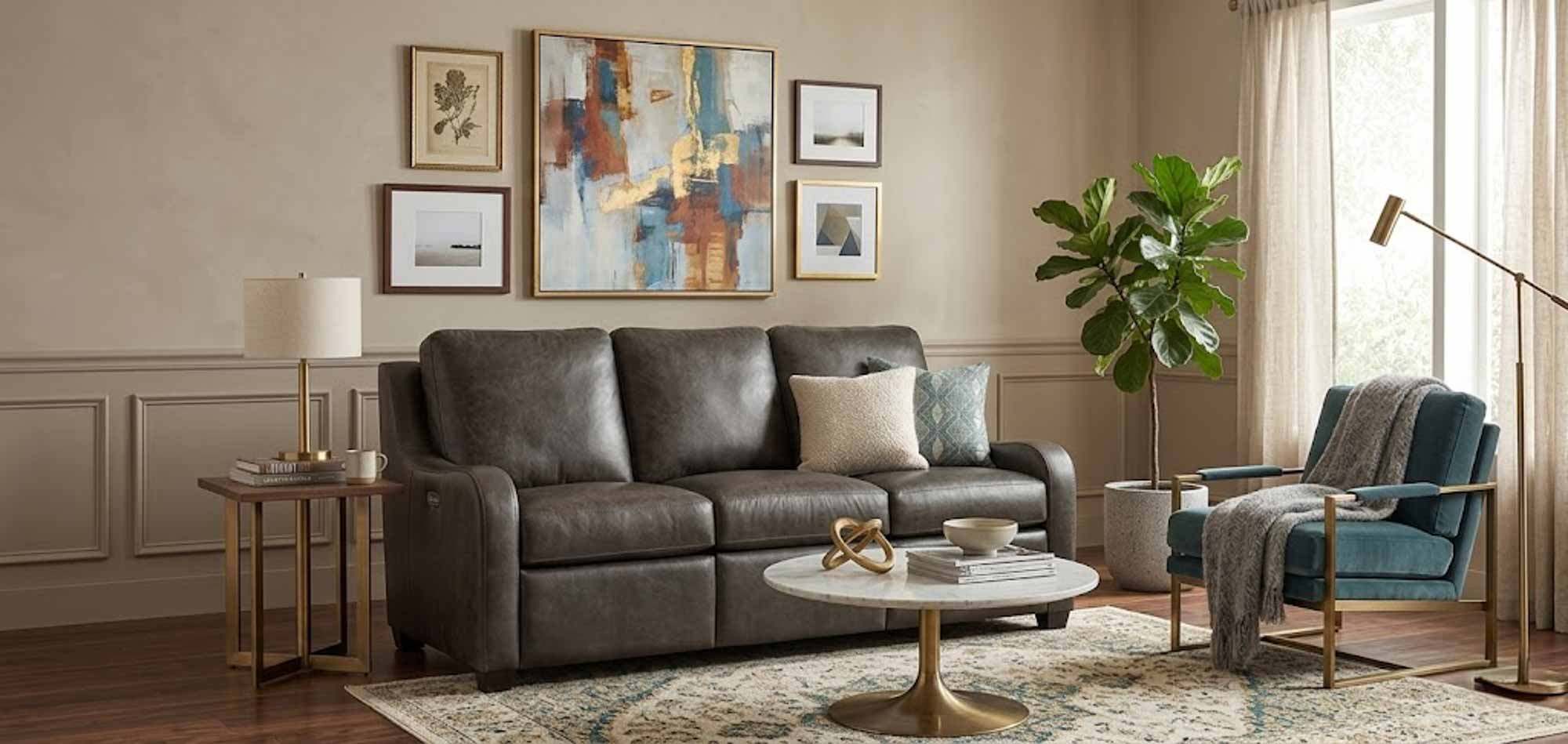 Ethan Leather Power Reclining Sofa With Articulating Headrest - Image 6