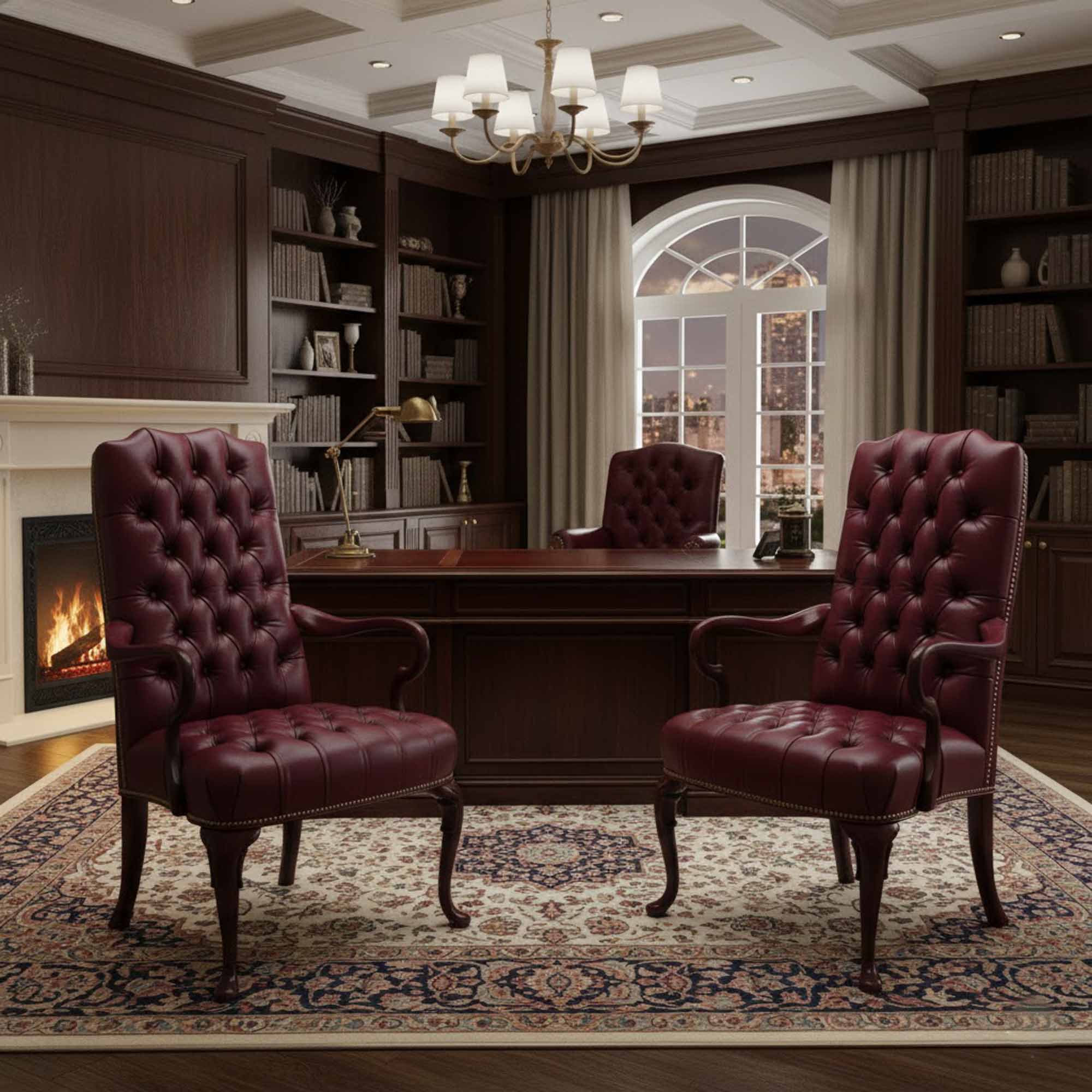 Fully Tufted Leather Gooseneck Chair - Image 4