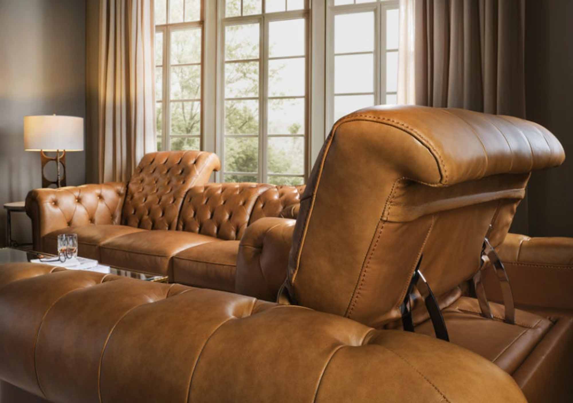Glover Leather Power Recliner With Articulating Headrest - Image 14