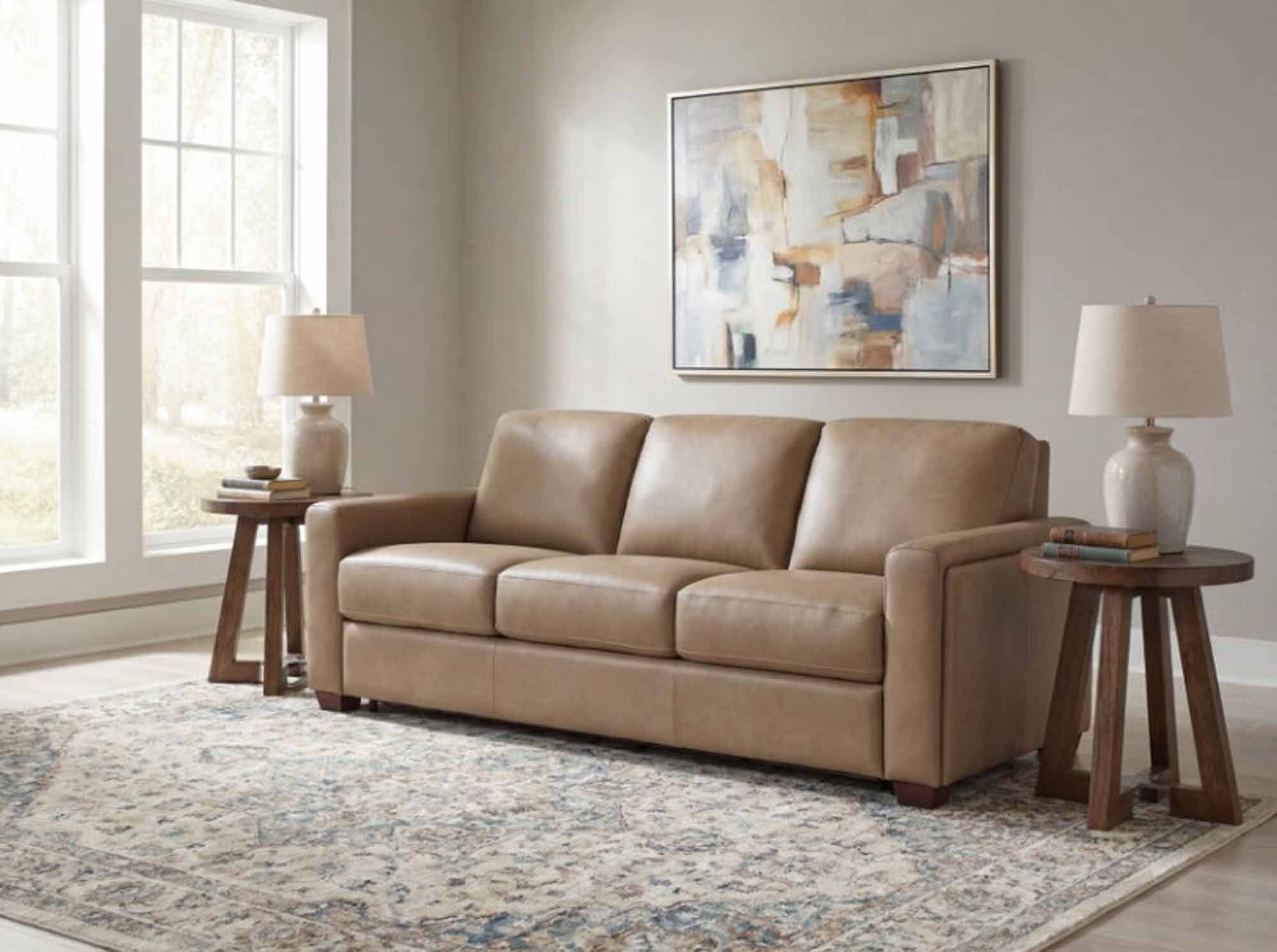 Griffin Leather Queen Sleeper Sofa - Image 13