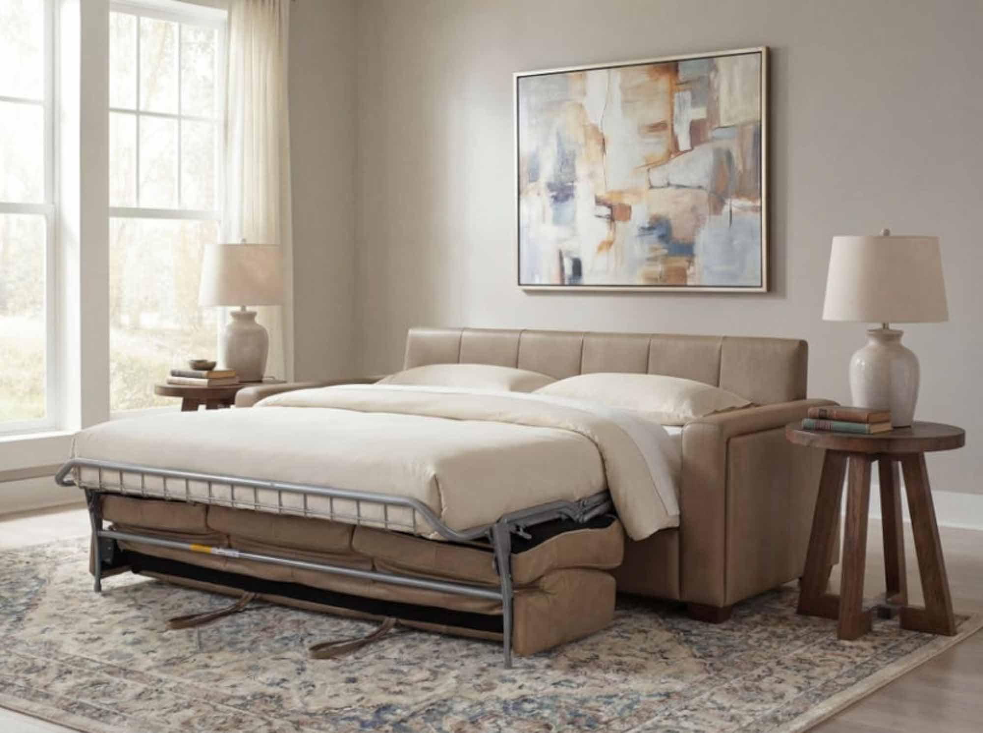 Griffin Leather Queen Sleeper Sofa - Image 14