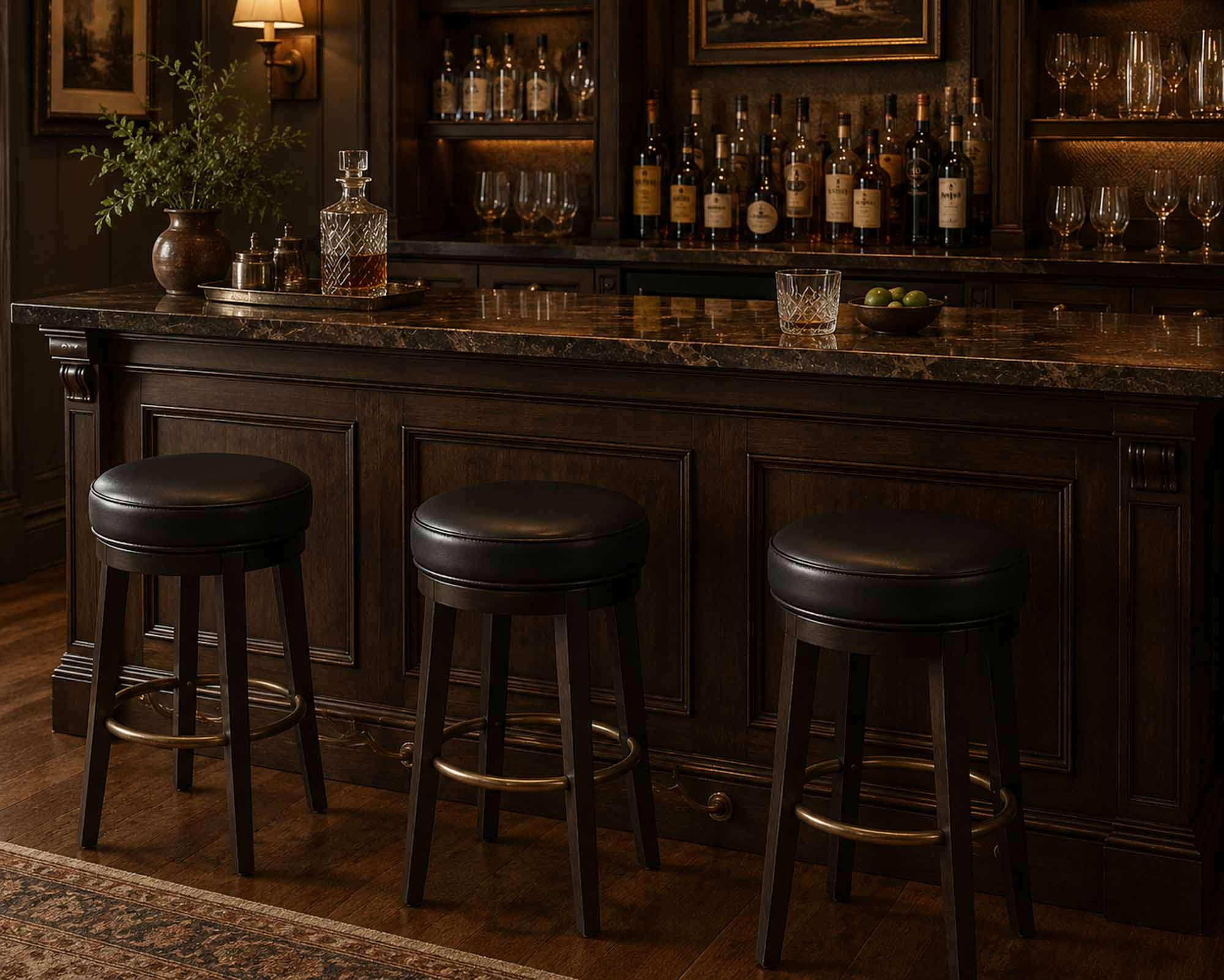 Hank Leather Swivel Bar Stool - Image 4