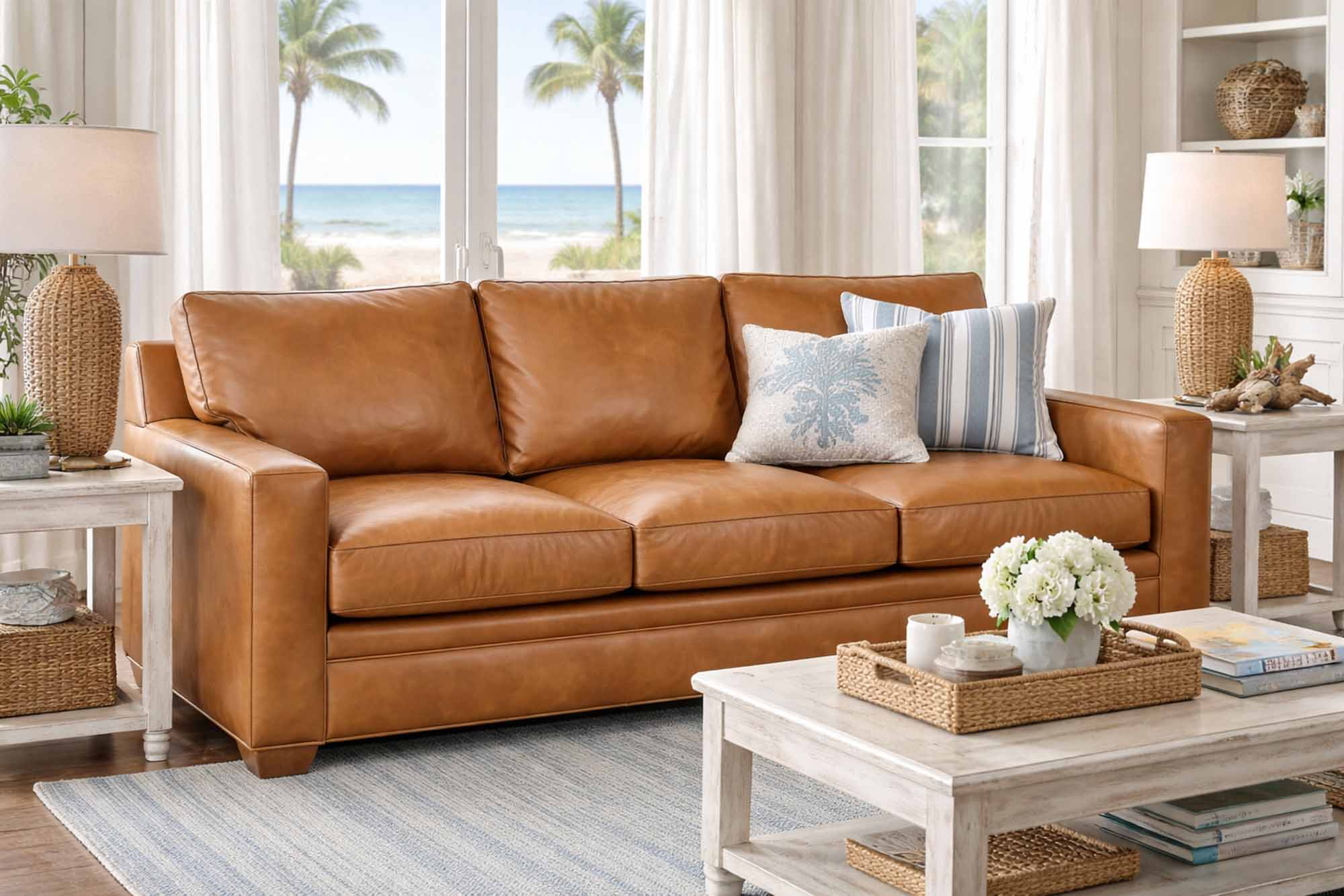 Hanley Leather Sofa - Image 2