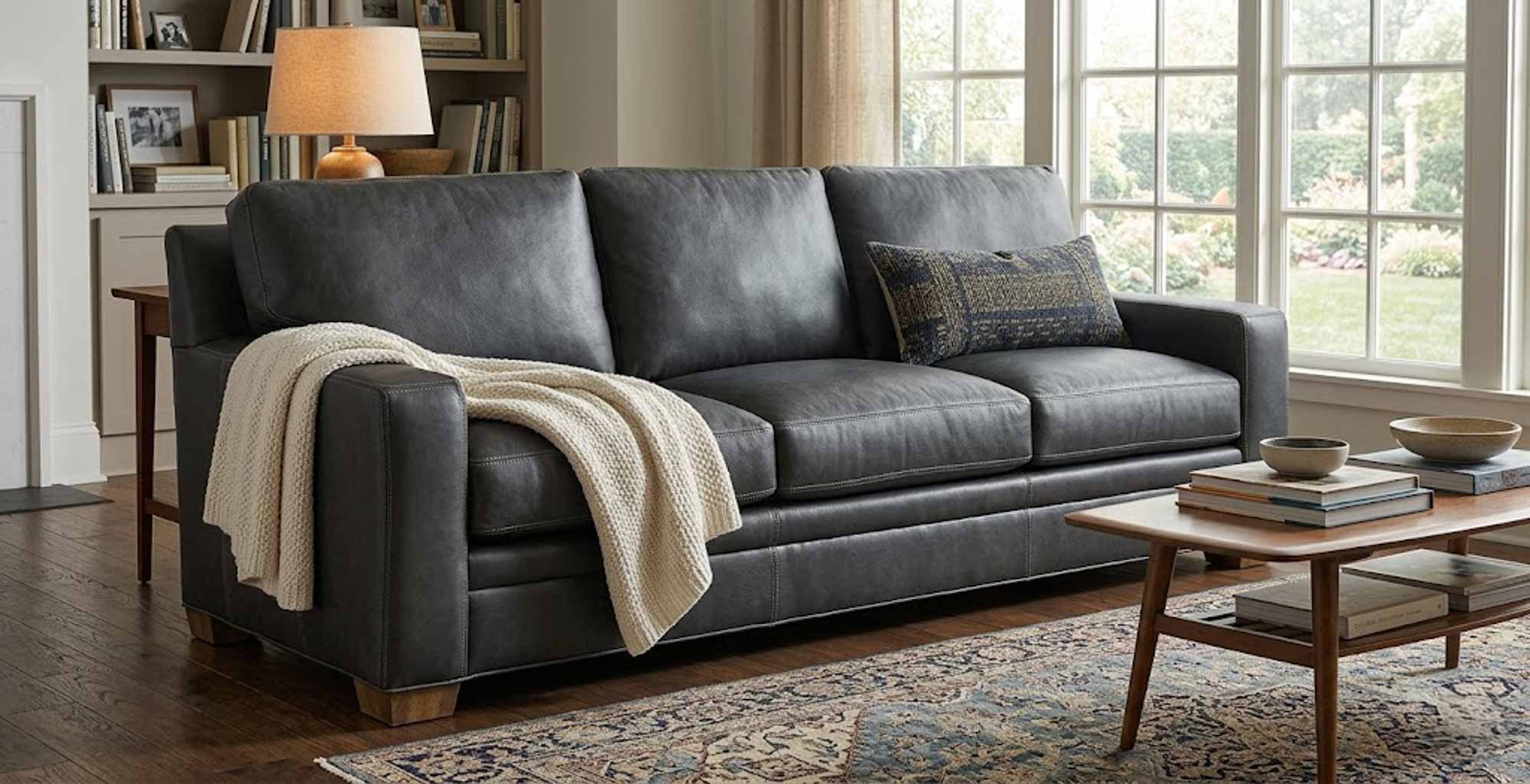 Hanley Leather Sofa - Image 3