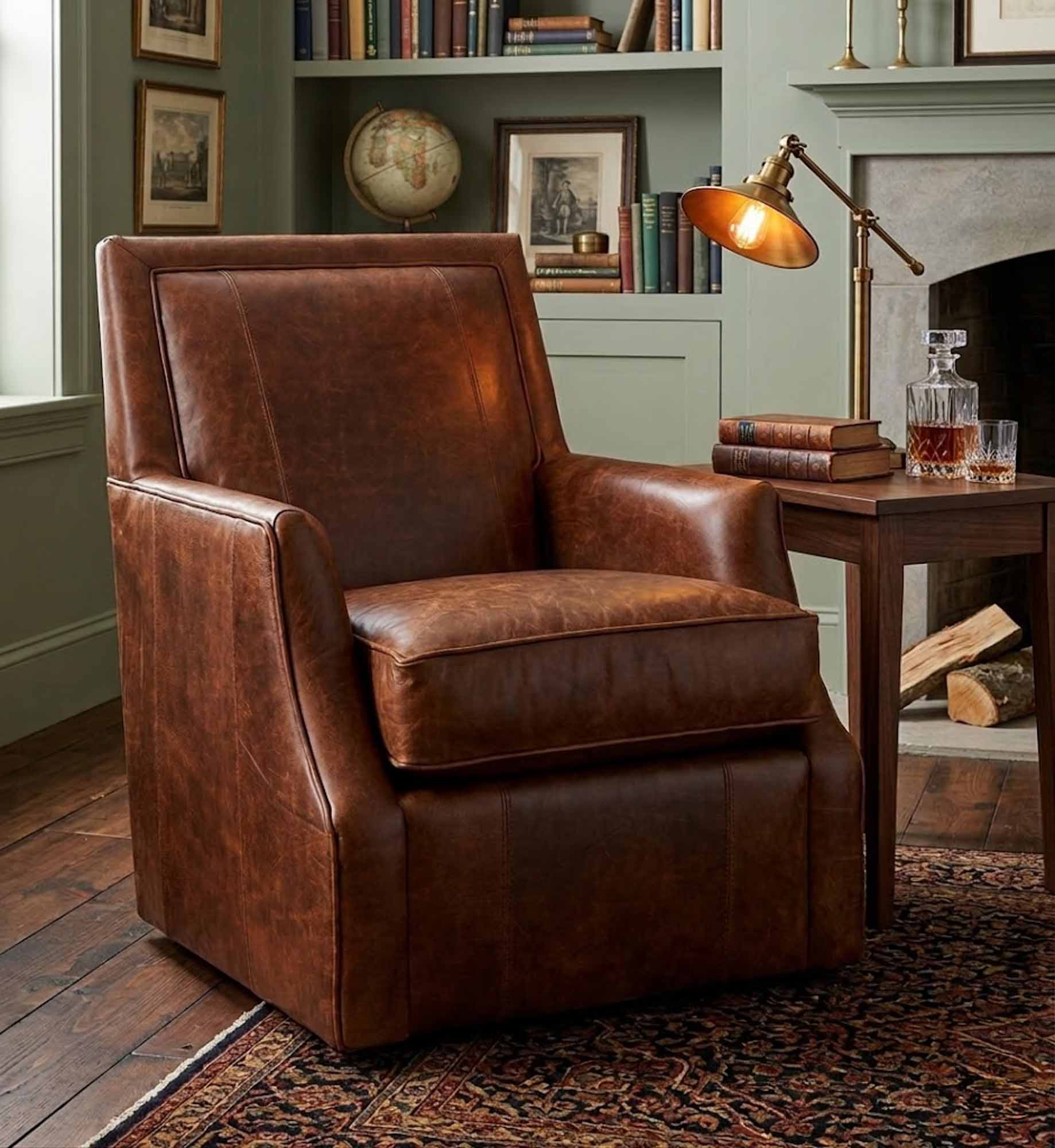 Hopper Leather Swivel Chair - Image 5