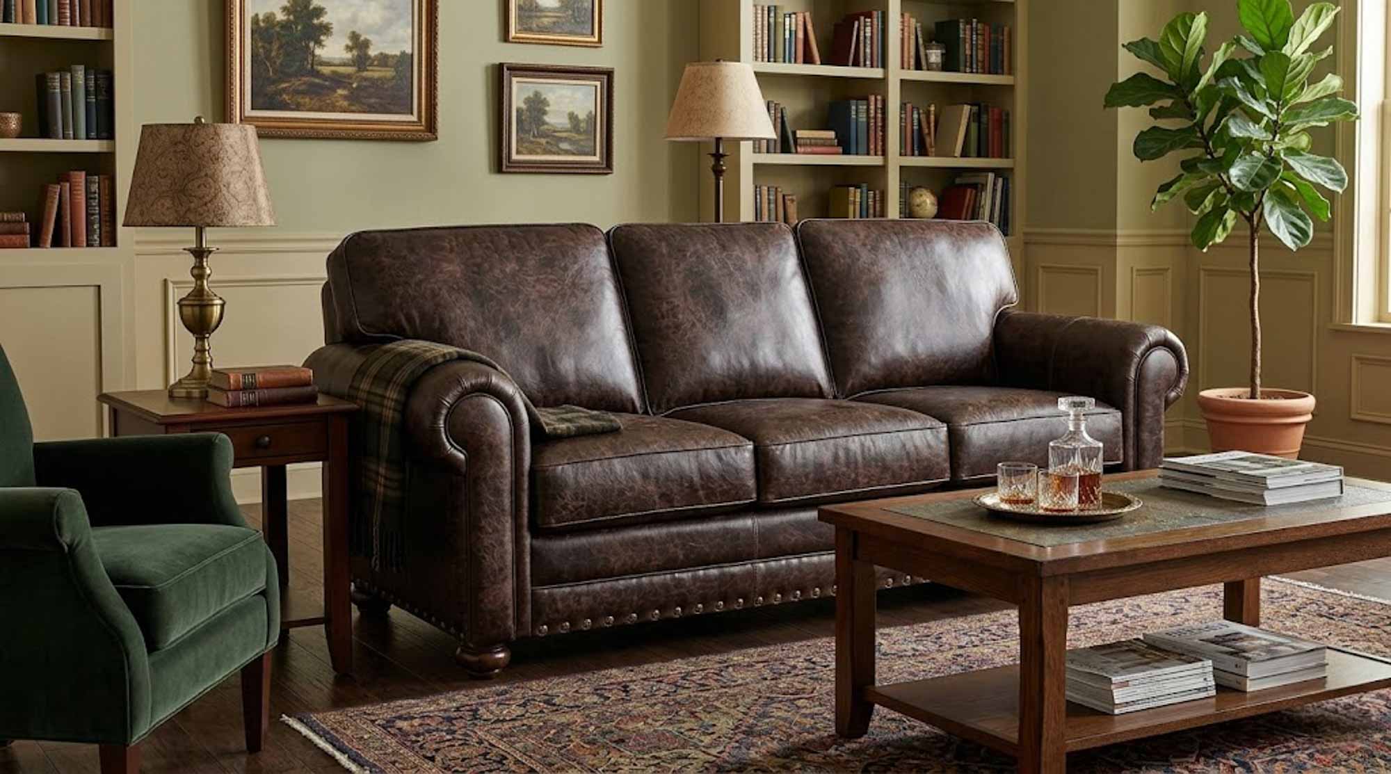 Isenhour Leather Queen Size Sofa Sleeper - Image 4