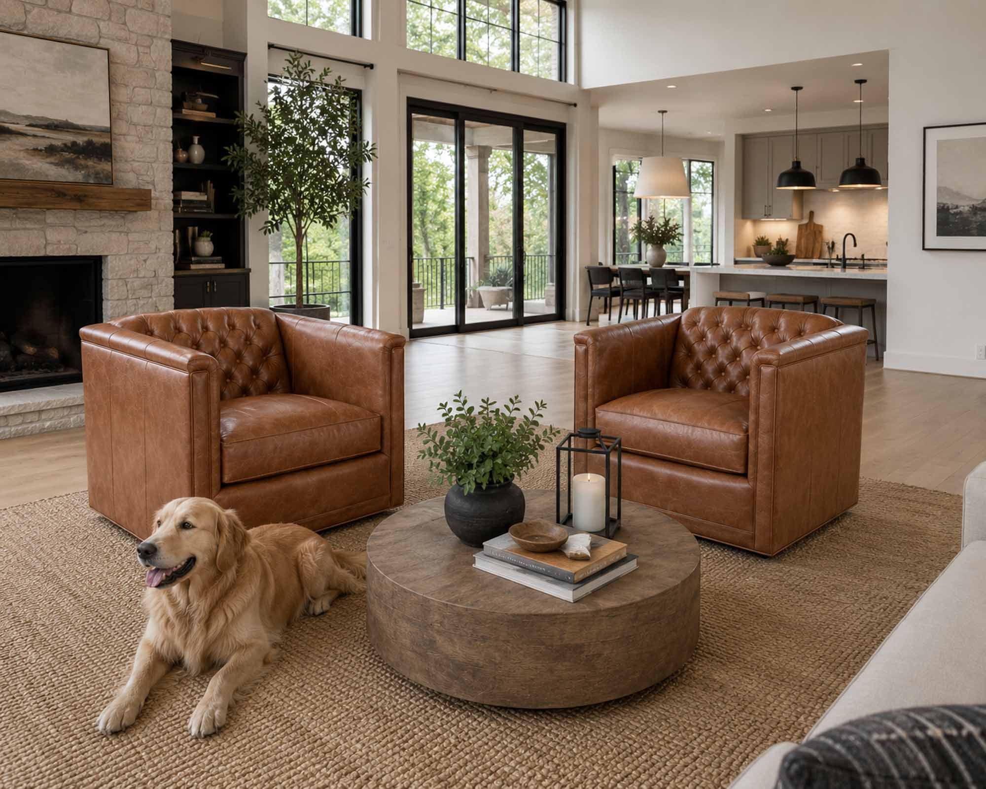 Jaden Leather Swivel Chair - Image 10