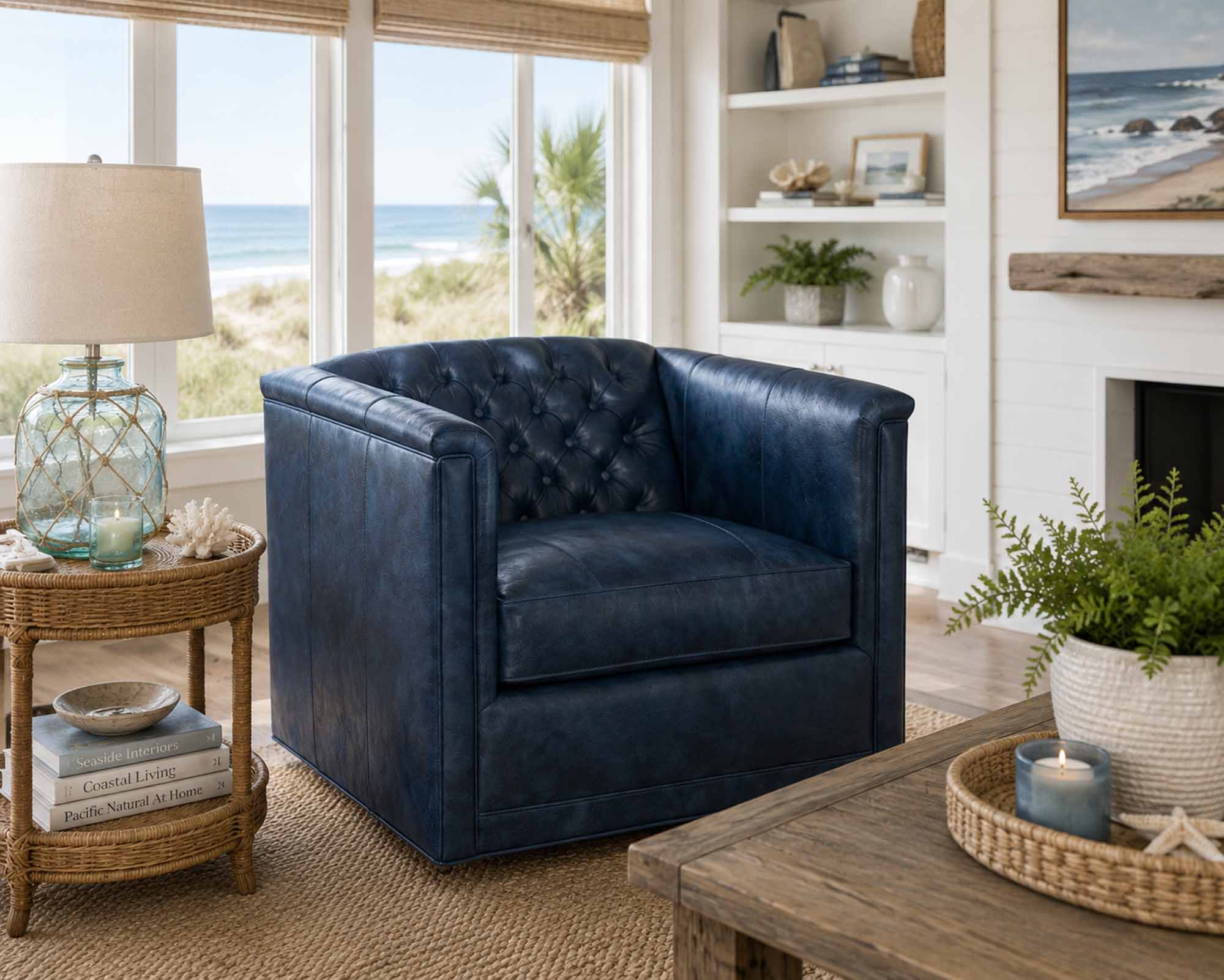 Jaden Leather Swivel Chair - Image 8
