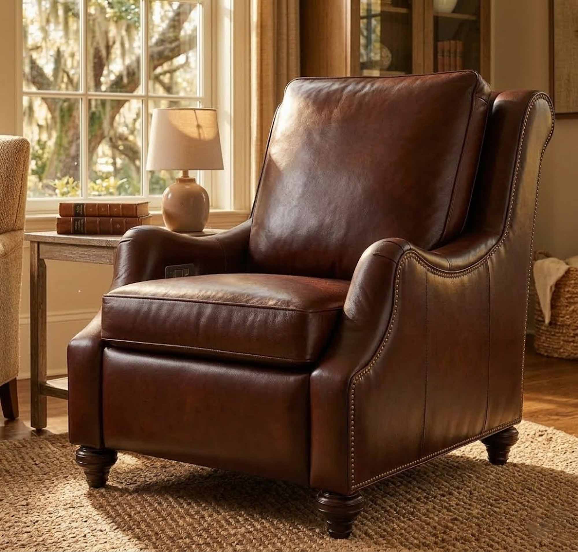 Jake Leather Power Recliner With Articulating Headrest - Image 8
