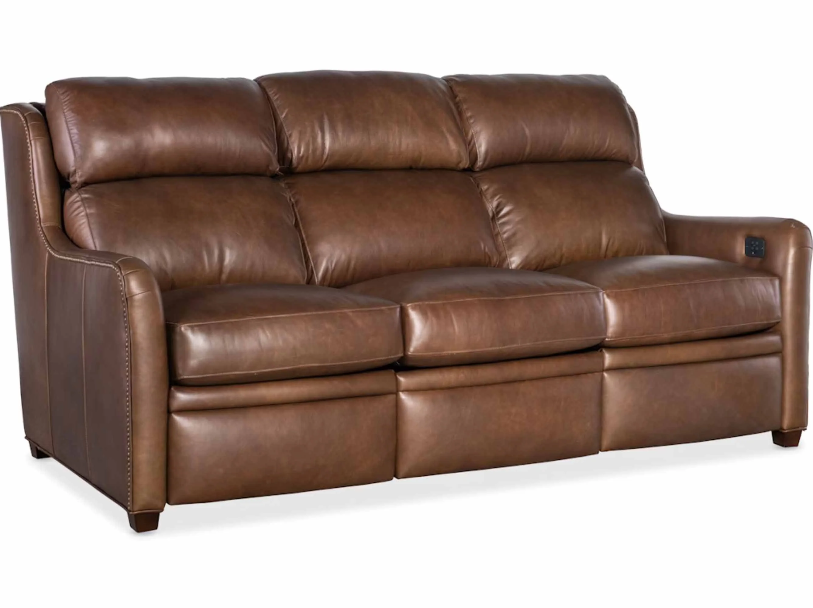 Johnson Leather Power Reclining Loveseat With Articulating Headrest
