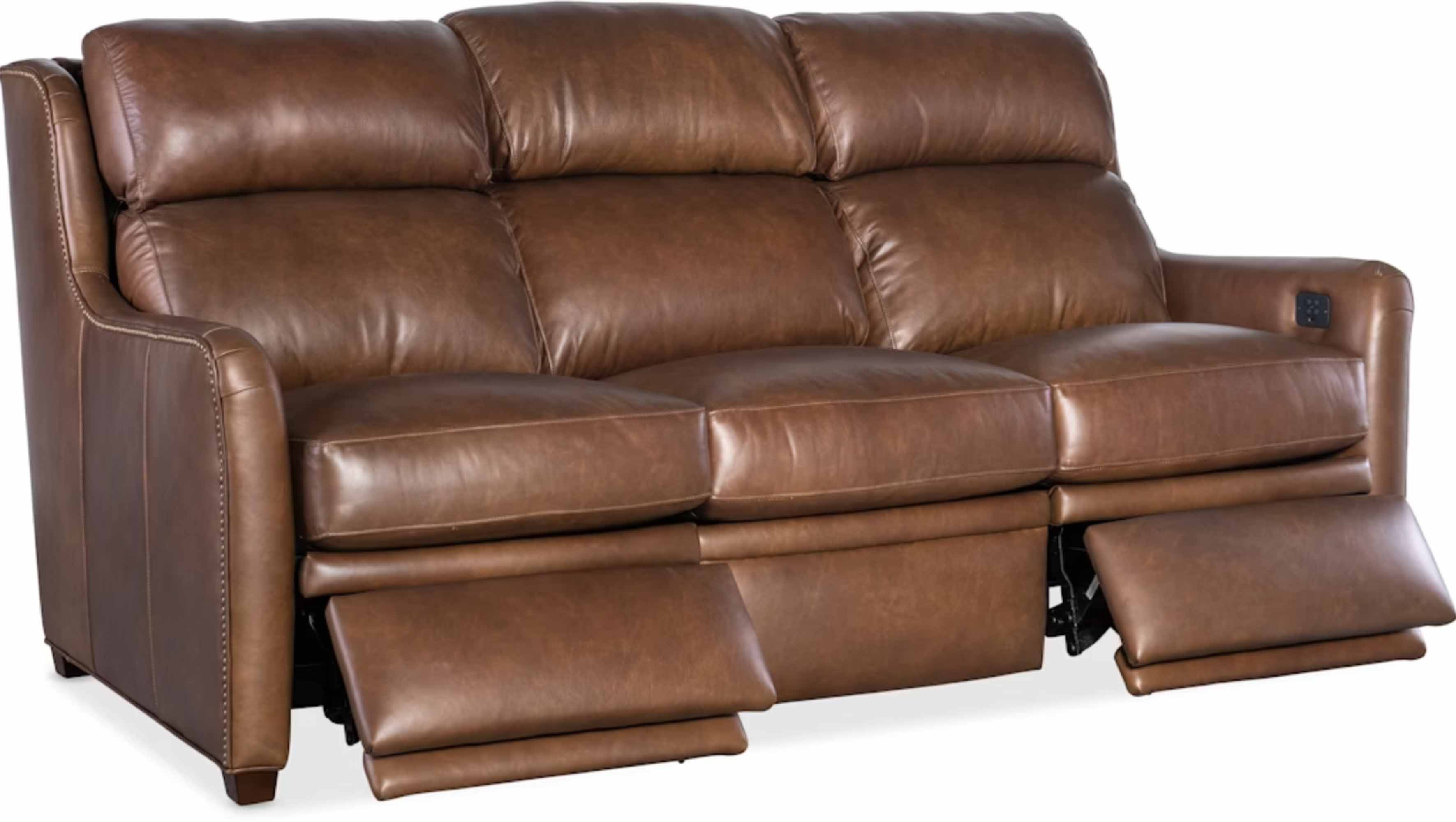 Johnson Leather Power Reclining Loveseat With Articulating Headrest - Image 5