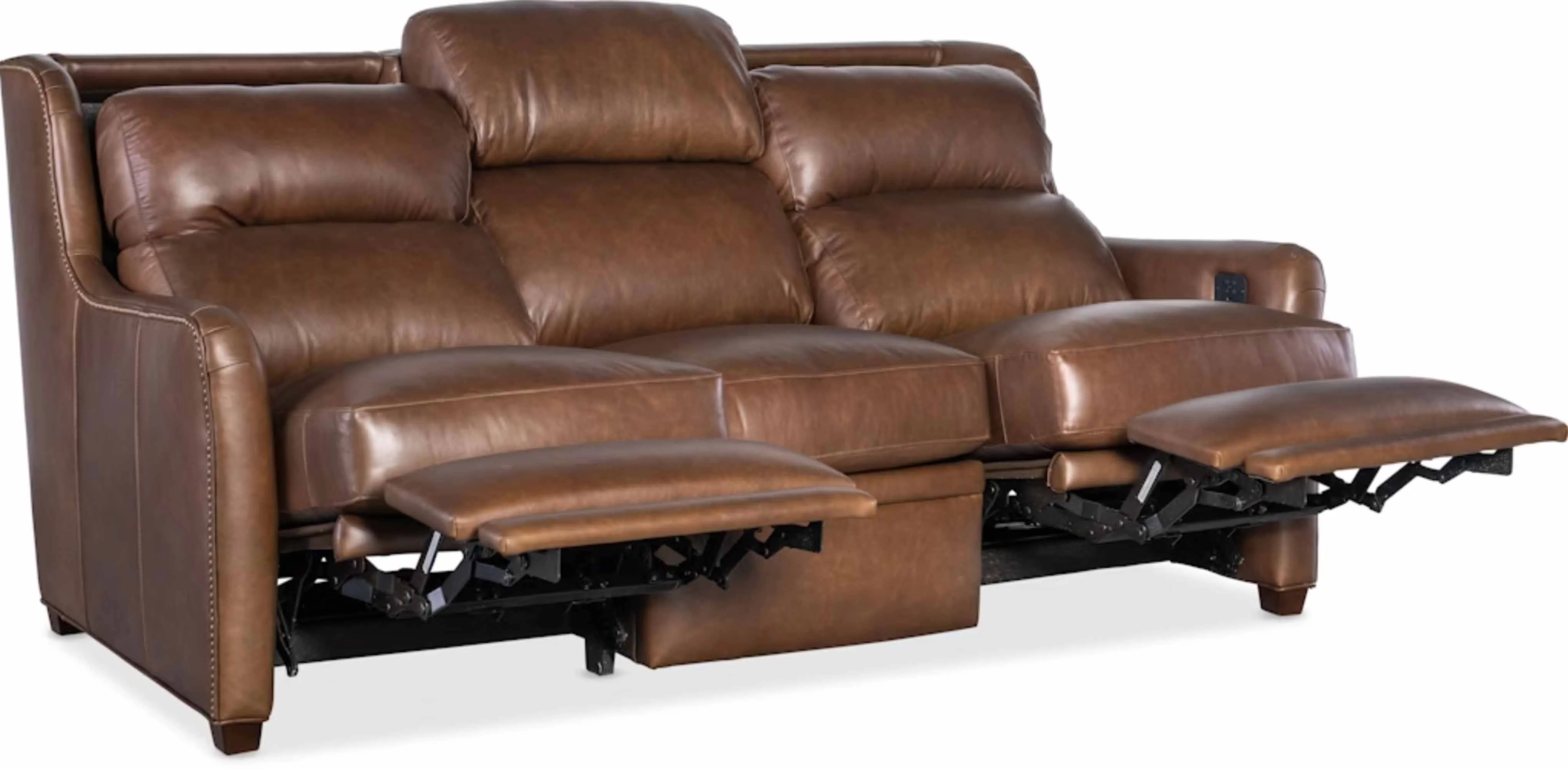 Johnson Leather Power Reclining Loveseat With Articulating Headrest - Image 6