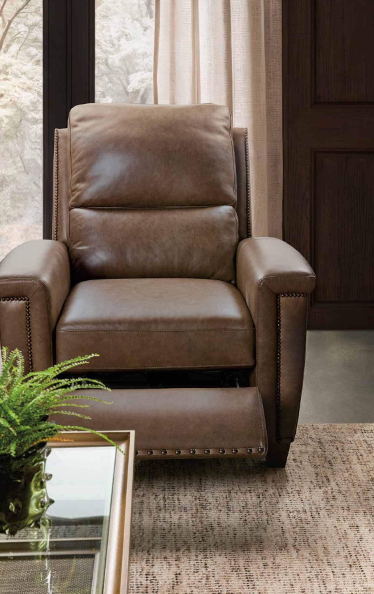 Julian Leather Power Recliner With Articulating Headrest - Image 7
