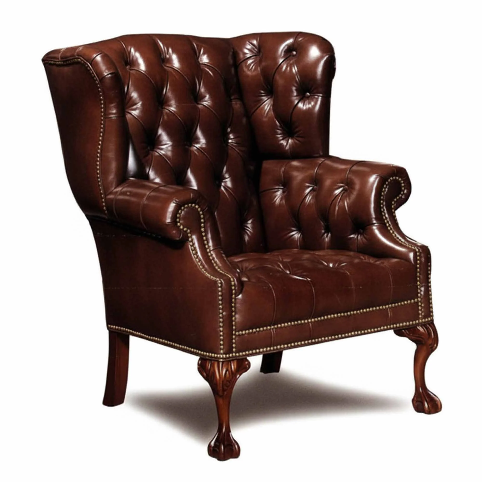 Lake Norman Leather Wing Chair - Image 2