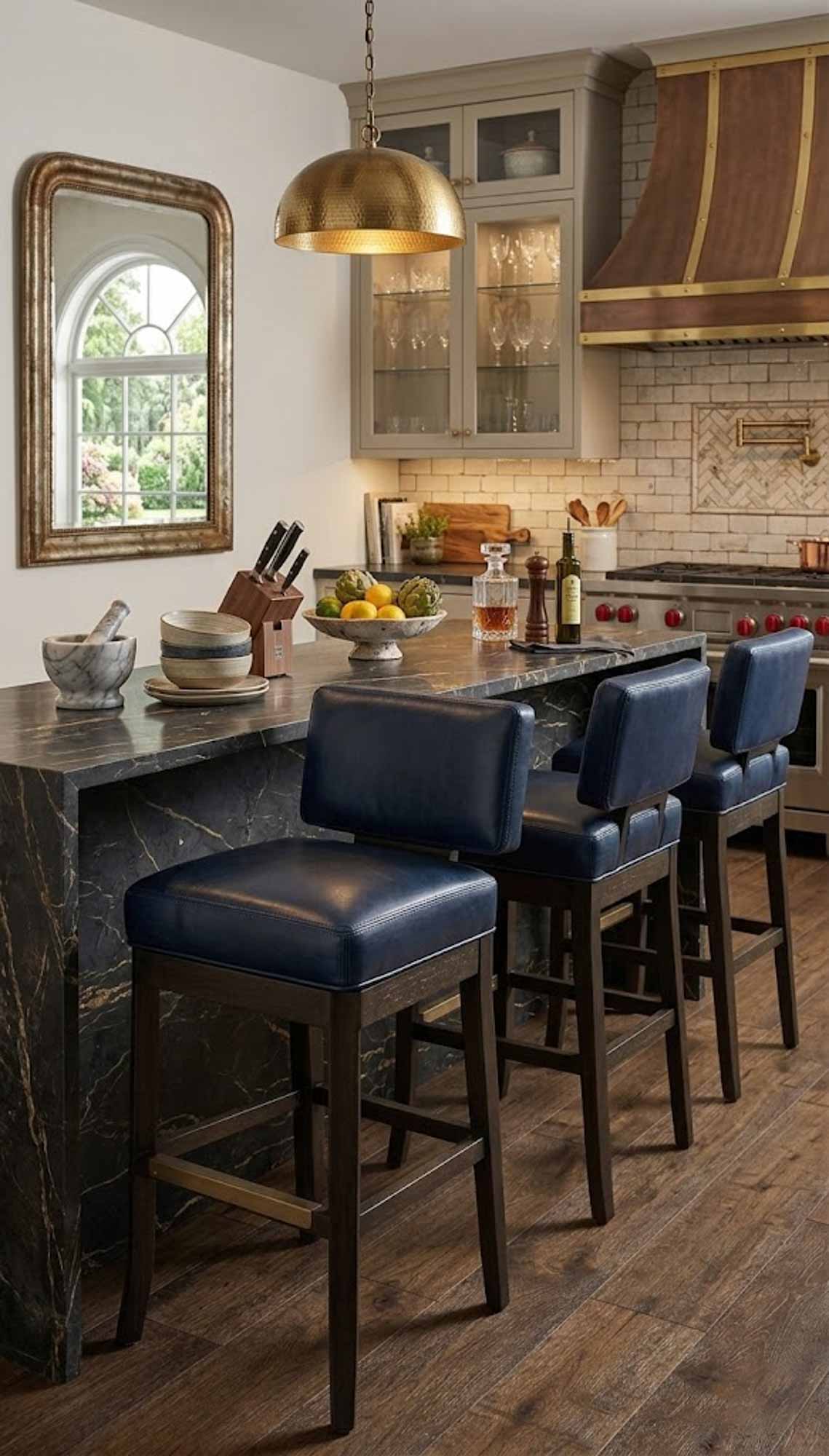 Lang Leather Swivel Bar Stool - Image 4
