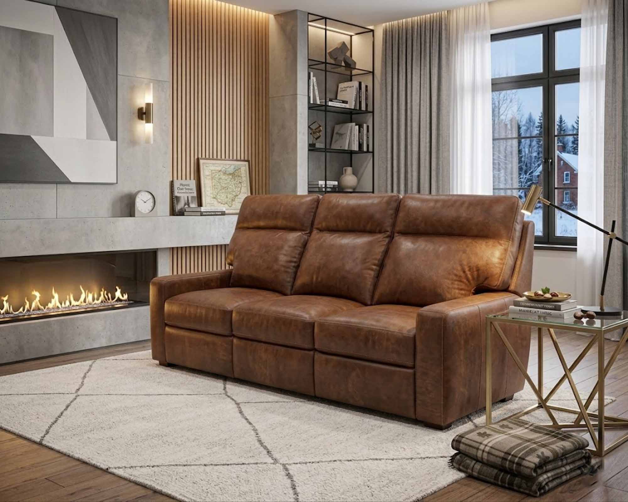 Lennox Leather Power Reclining Sofa With Articulating Headrest - Image 2