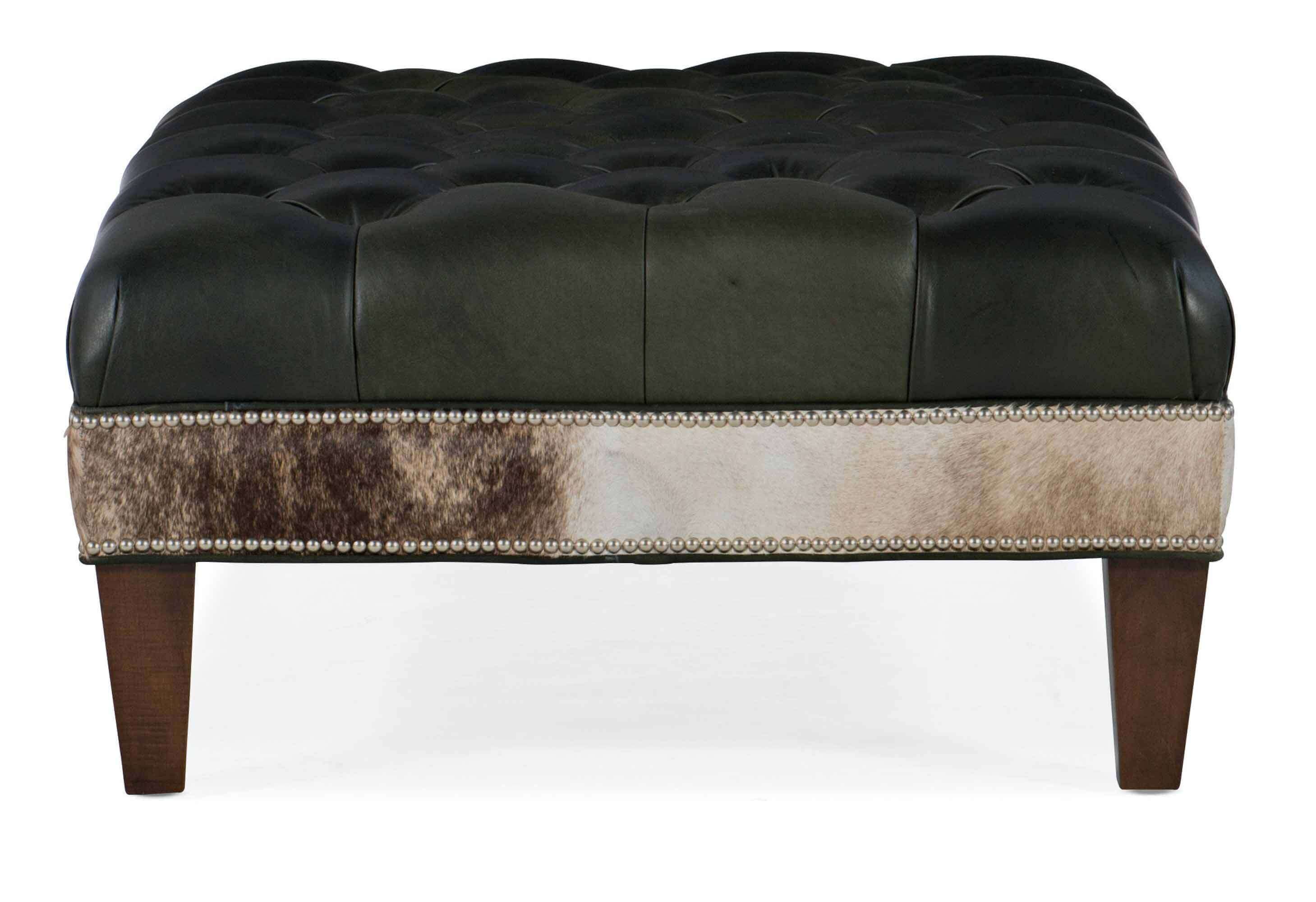 Liam Tufted Top Leather Cocktail Ottoman - Image 5