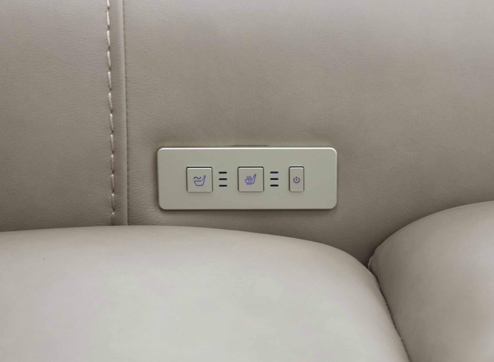Lunar Leather Zero Gravity Power Recliner With Articulating Headrest And Lumbar In Grey - Image 10