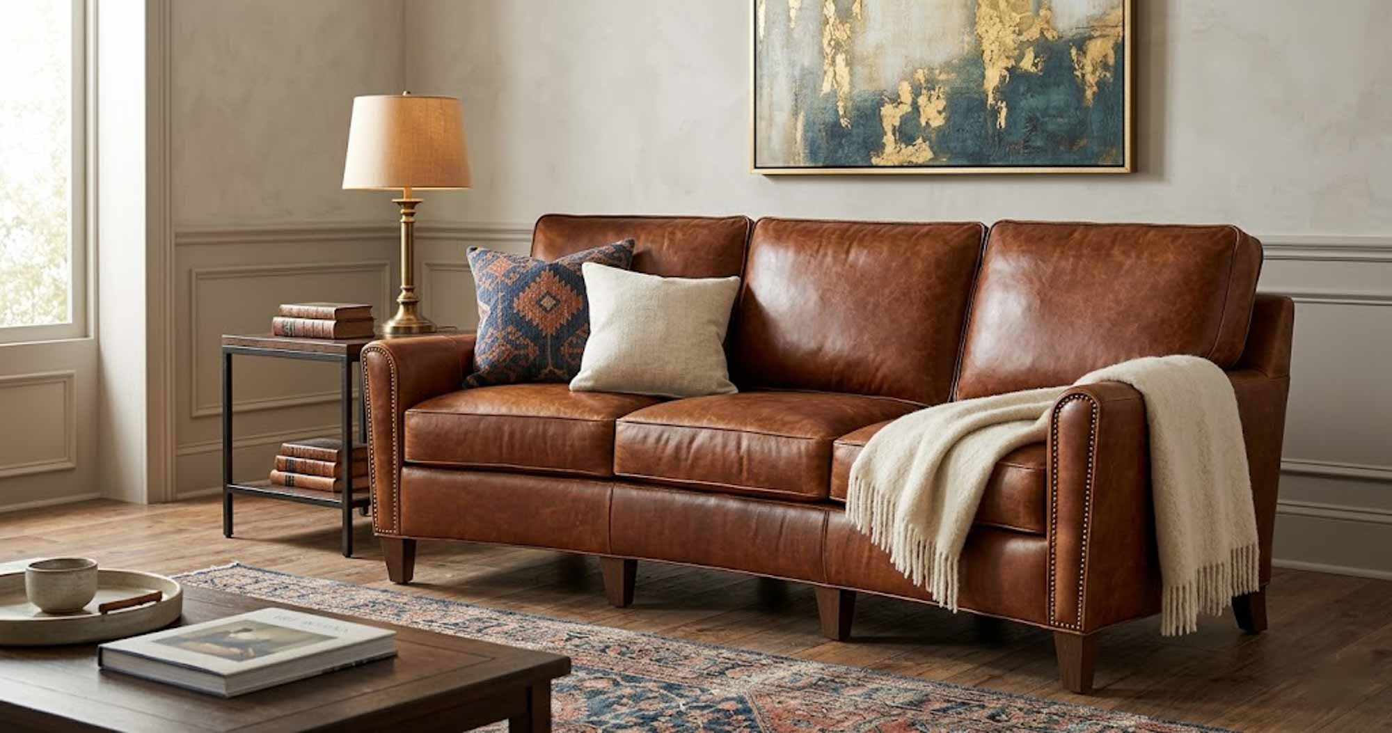 Manning Leather Conversation Sofa - Image 4