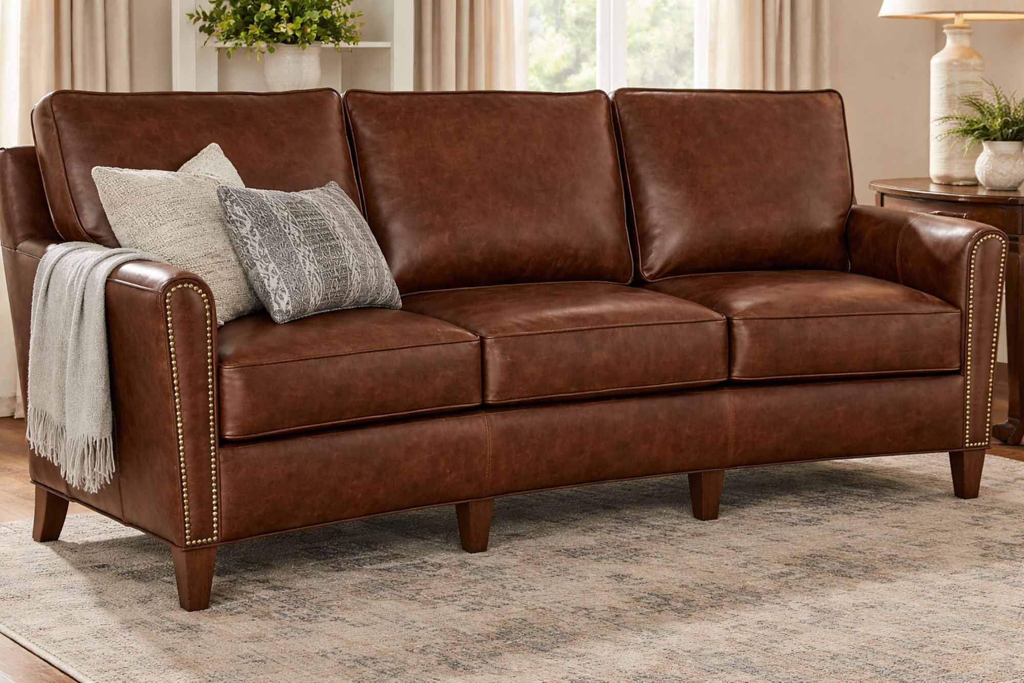 Manning Leather Conversation Sofa - Image 5