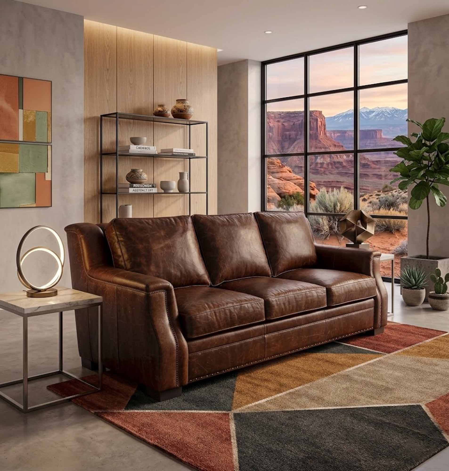 Mario Leather Queen Size Sofa Sleeper - Image 3