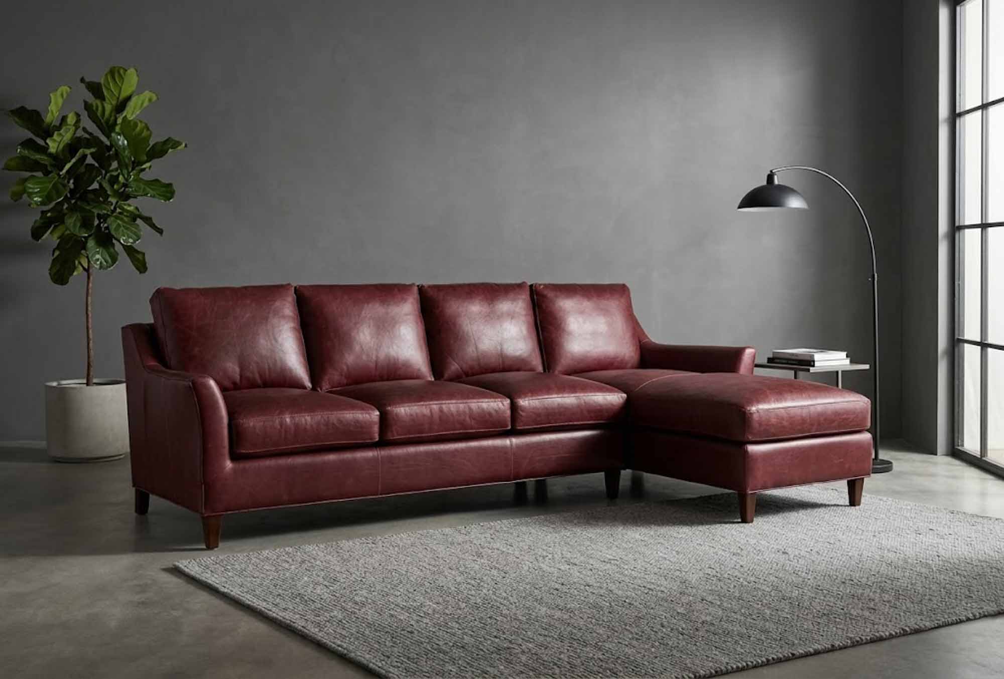 Marleigh Leather Sofa With Chaise - Image 5